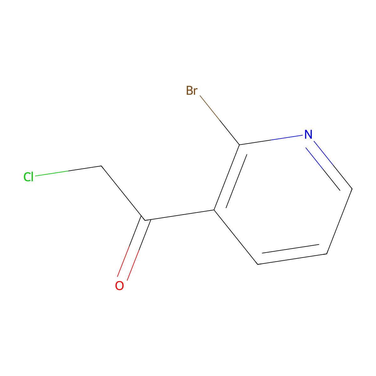 1-(2-Bromopyridin-3-yl)-2-chloroethan-1-one molecular structure, CAS 1260826-23-0