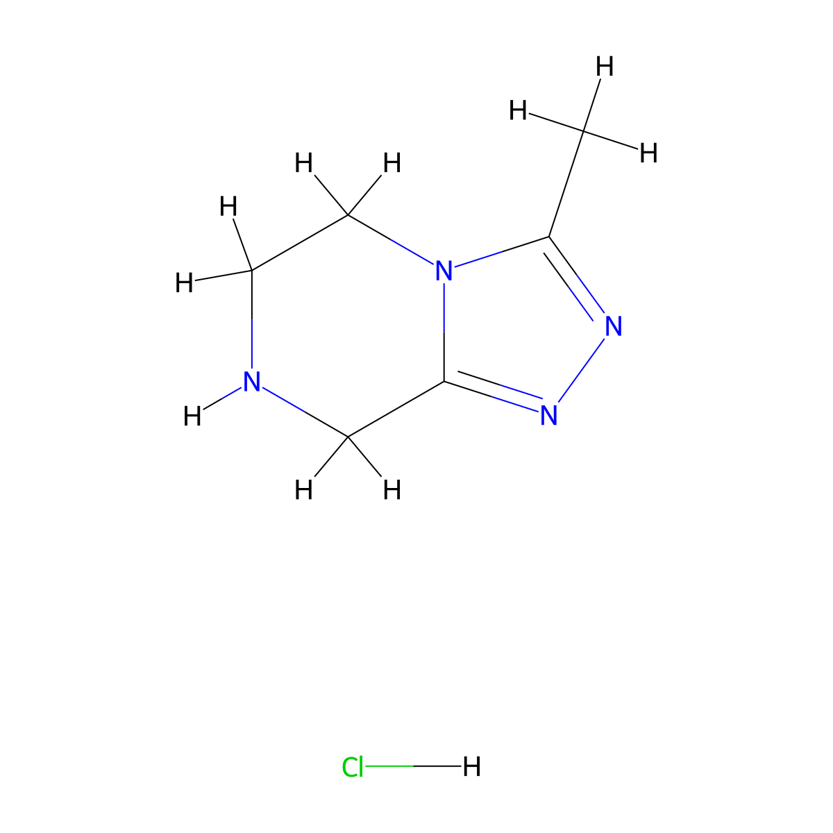 3-Methyl-5,6,7,8-tetrahydro[1,2,4]triazolo[4,3-a]pyrazine hydrochloride molecular structure, CAS 1260826-85-4