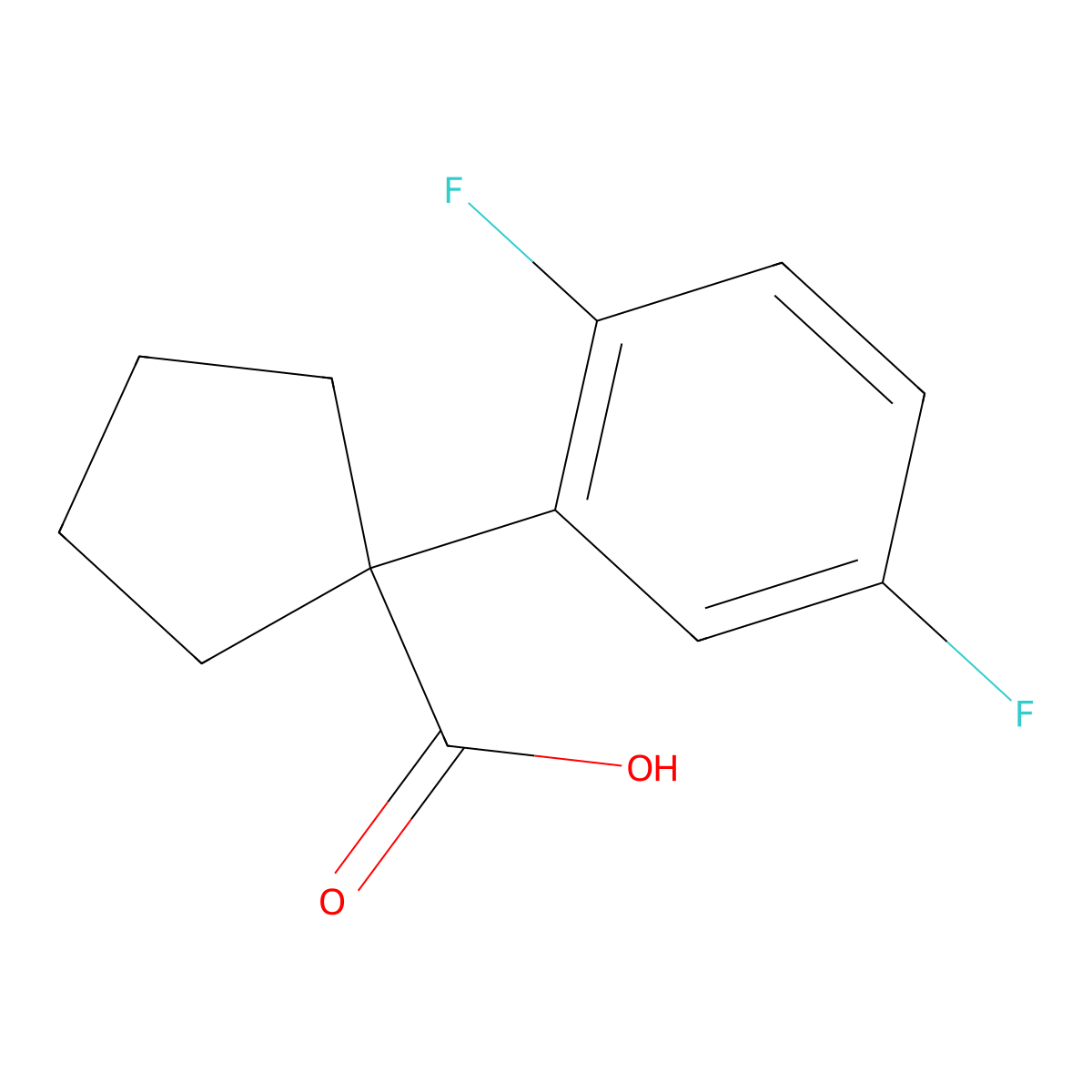1-(2,5-Difluorophenyl)cyclopentanecarboxylic Acid molecular structure, CAS 1260826-90-1