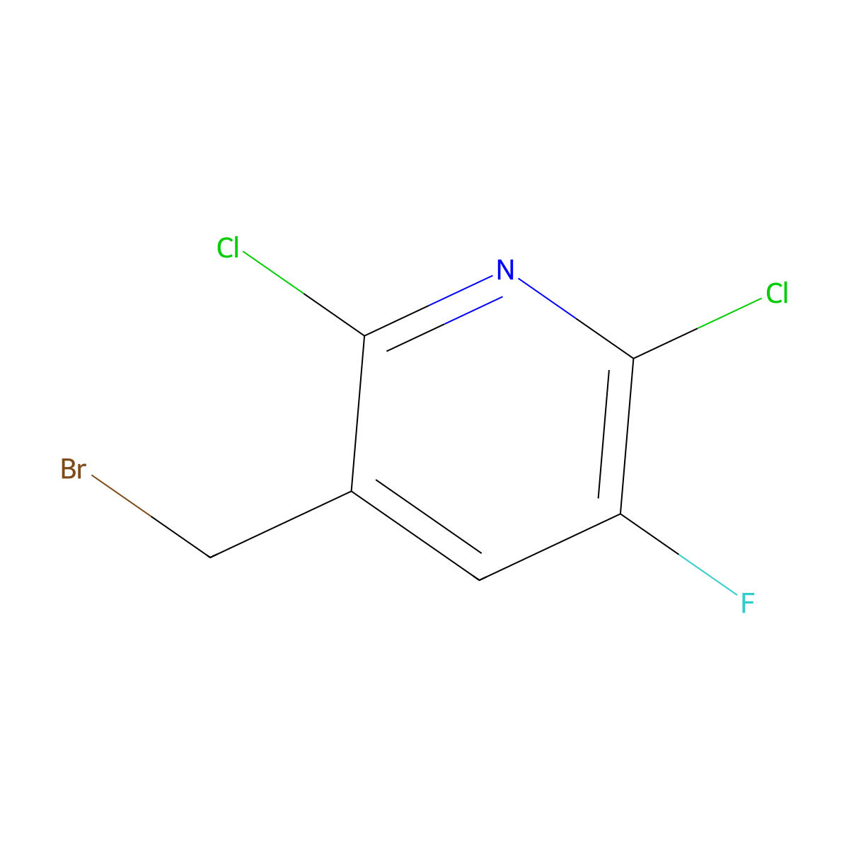 3-(Bromomethyl)-2,6-dichloro-5-fluoropyridine molecular structure, CAS 1260826-95-6