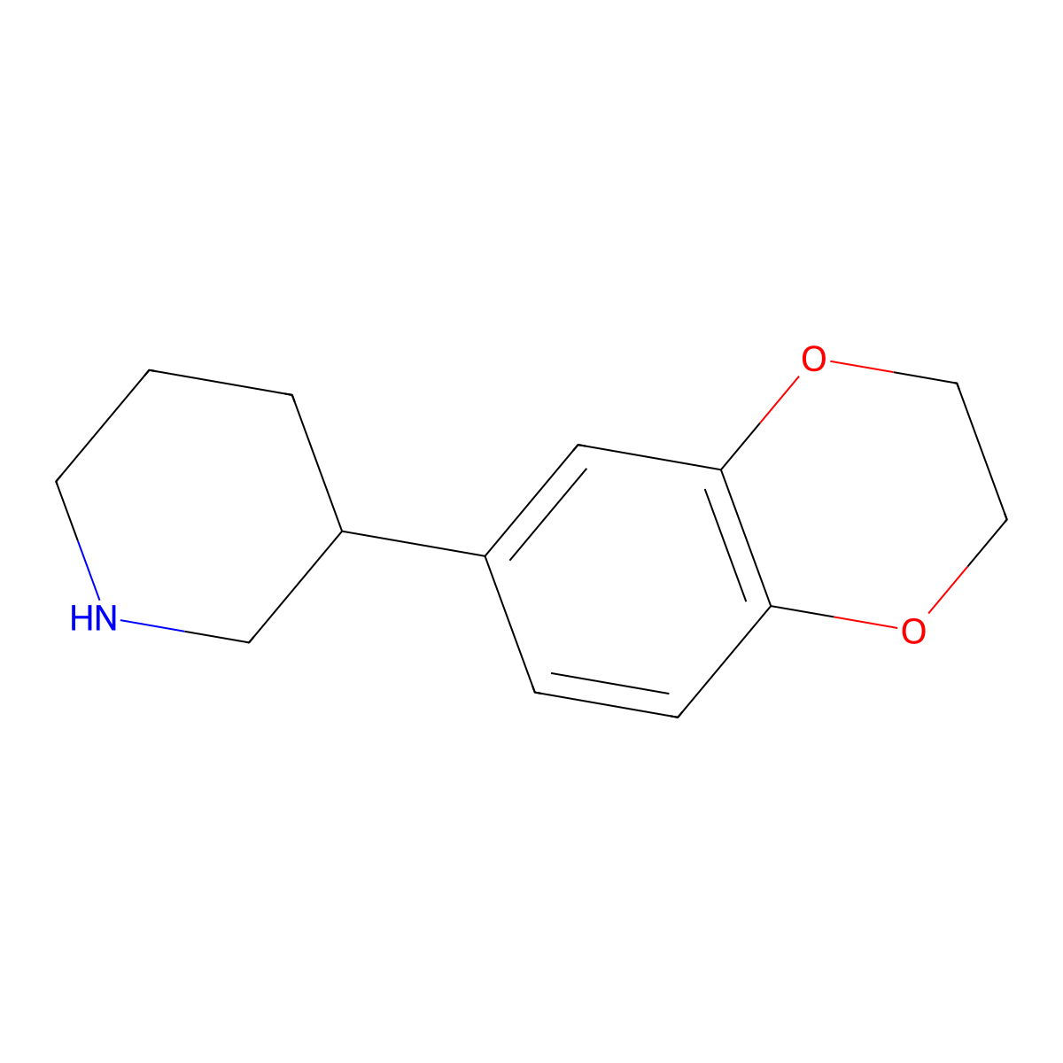3-(2,3-Dihydrobenzo[b][1,4]dioxin-6-yl)piperidine molecular structure, CAS 1260827-52-8