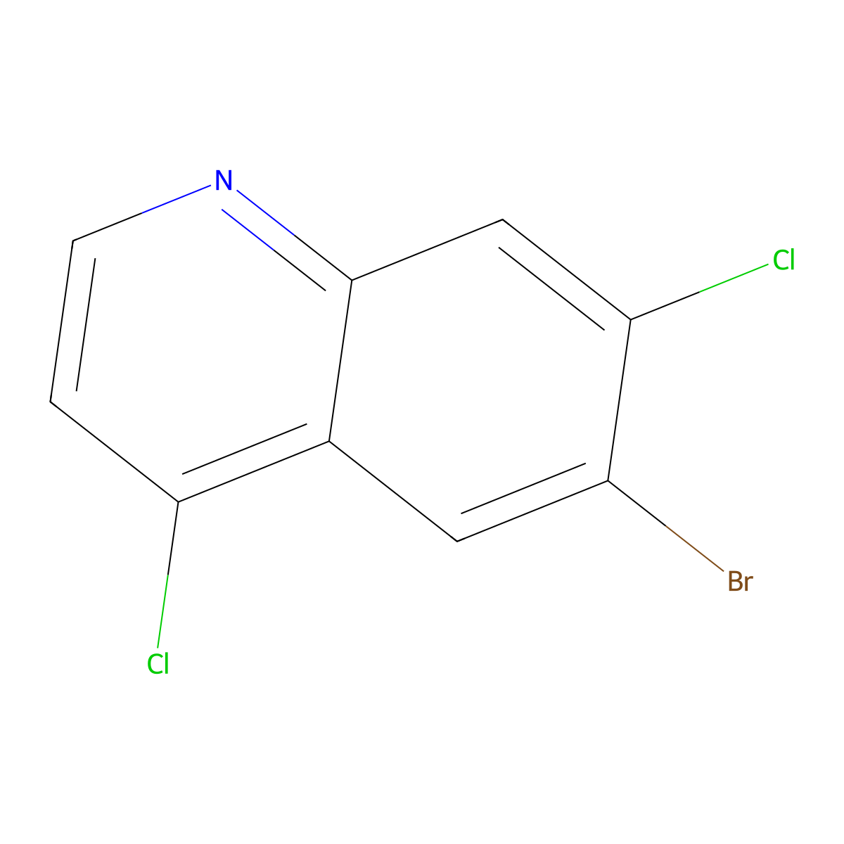 6-Bromo-4,7-dichloroquinoline molecular structure, CAS 1260828-07-6