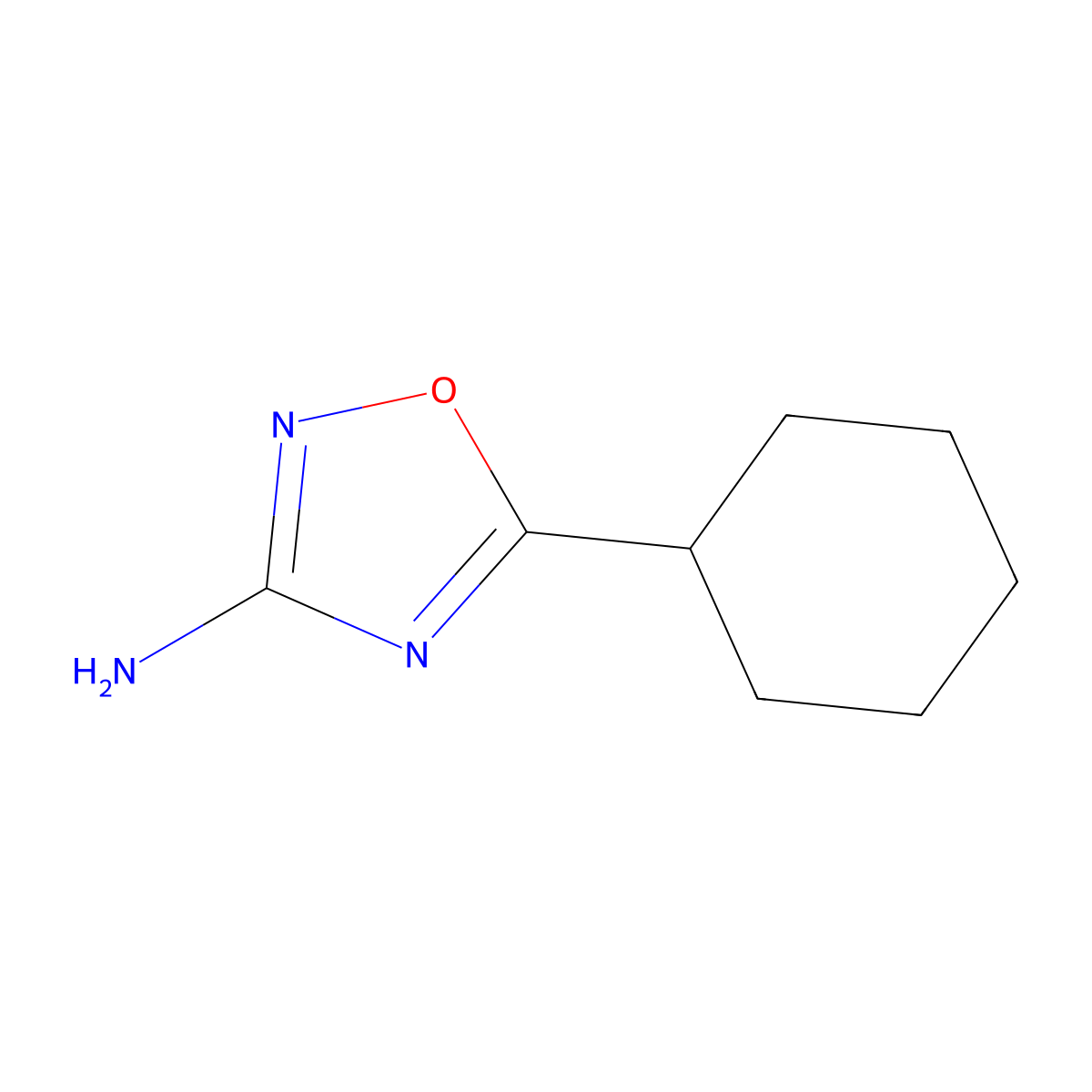 5-Cyclohexyl-1,2,4-oxadiazol-3-amine molecular structure, CAS 1260828-37-2