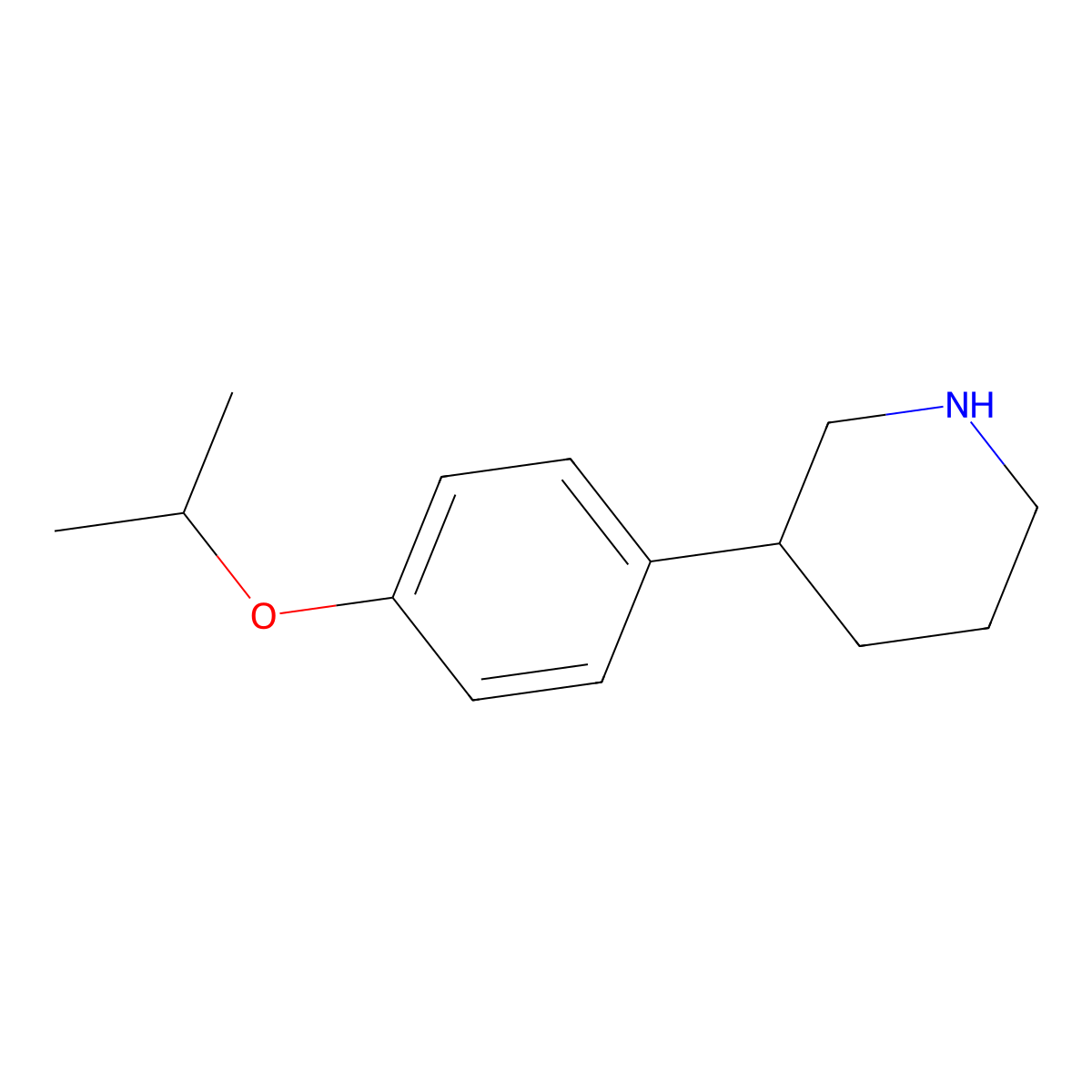 3-(4-Isopropoxyphenyl)piperidine molecular structure, CAS 1260828-92-9