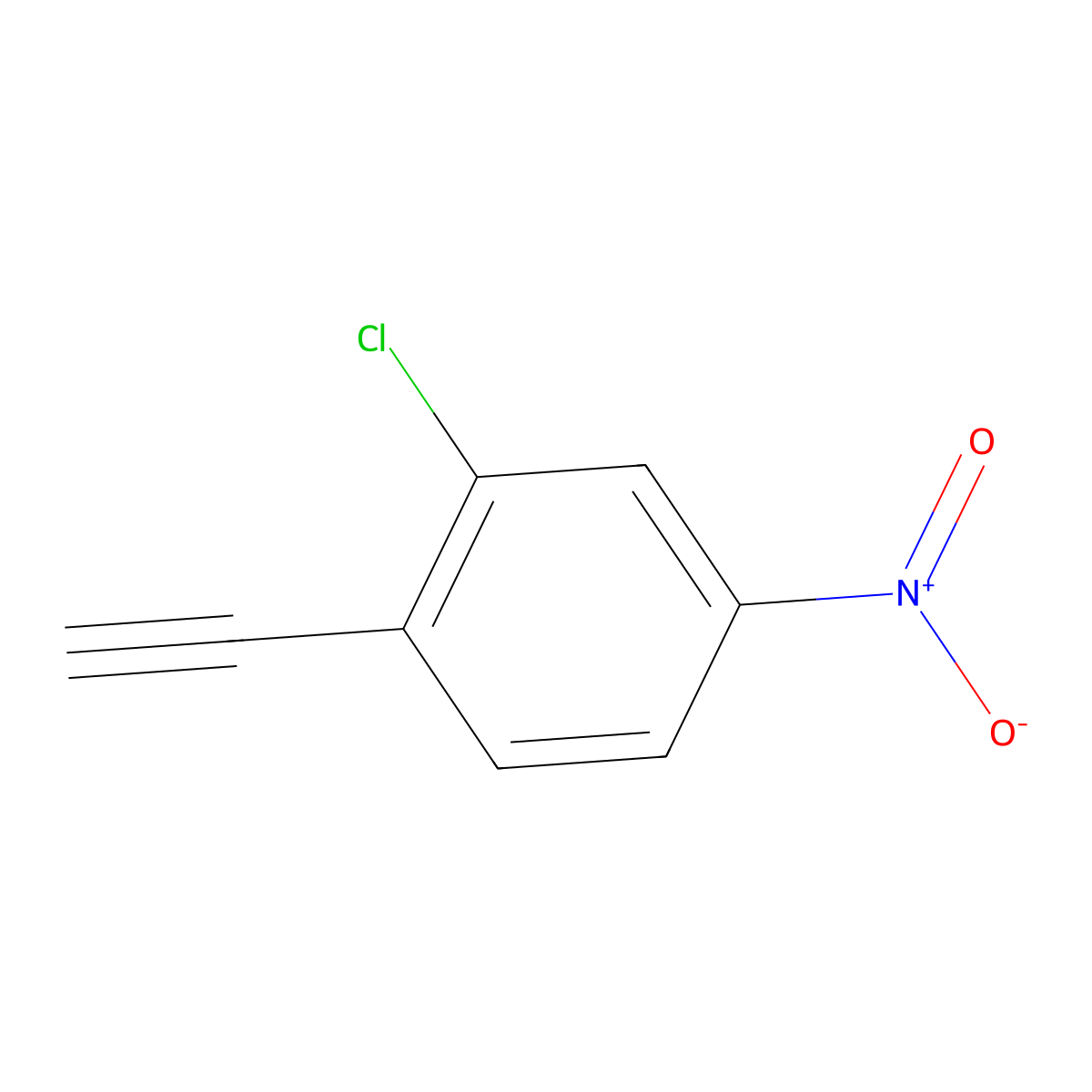 2-Chloro-1-ethynyl-4-nitrobenzene molecular structure, CAS 1260829-25-1