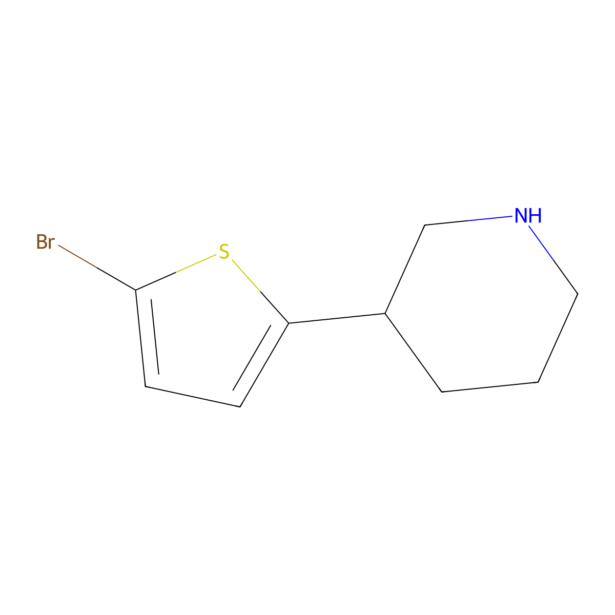 3-(5-Bromothiophen-2-yl)piperidine molecular structure, CAS 1260829-47-7