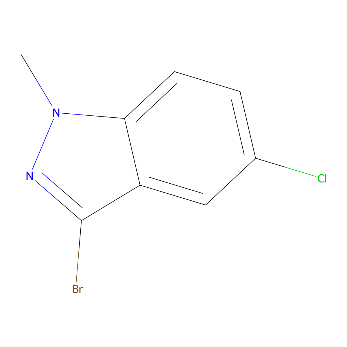 3-bromo-5-chloro-1-methyl-1H-indazole molecular structure, CAS 1260829-77-3