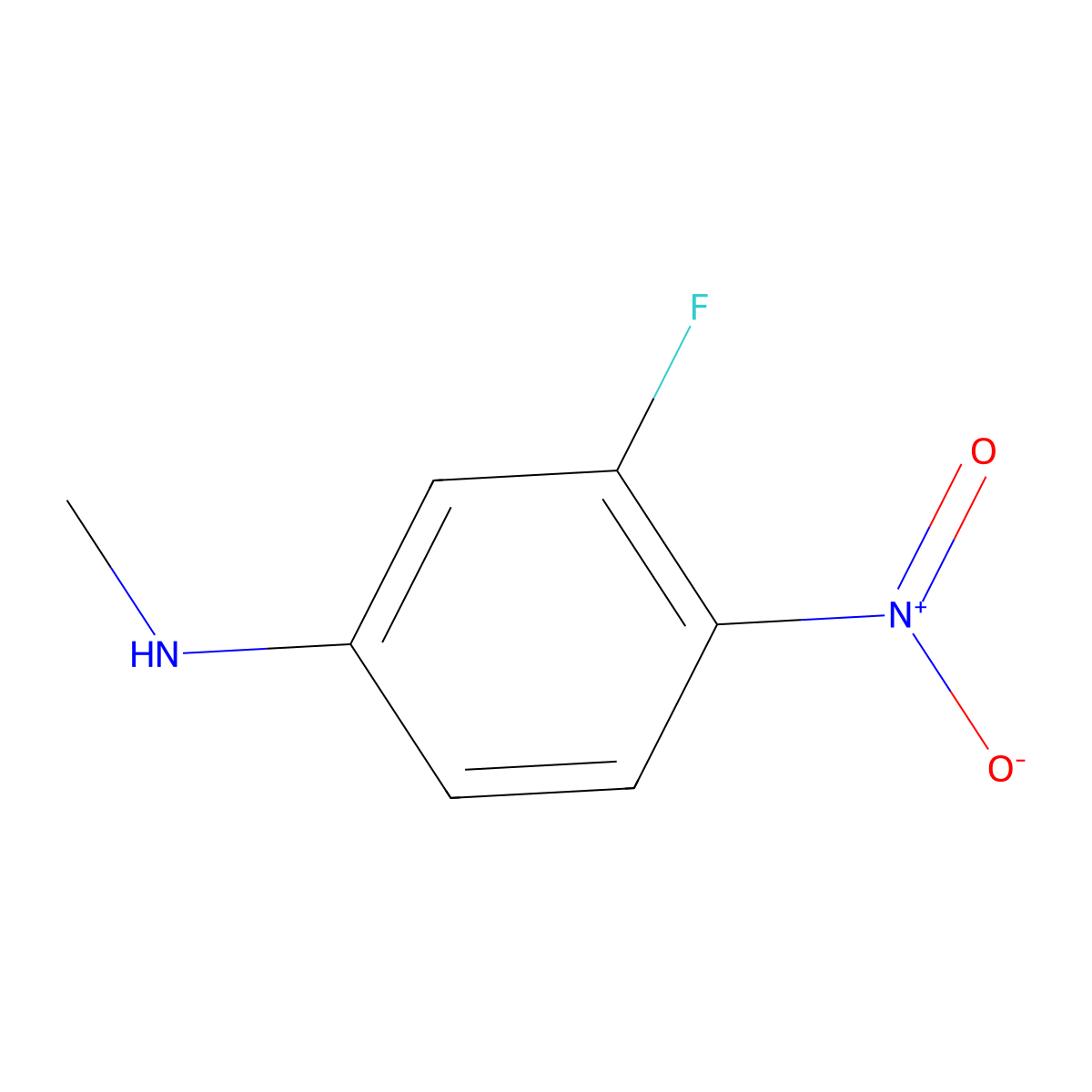 3-fluoro-N-methyl-4-nitroaniline molecular structure, CAS 1260830-32-7