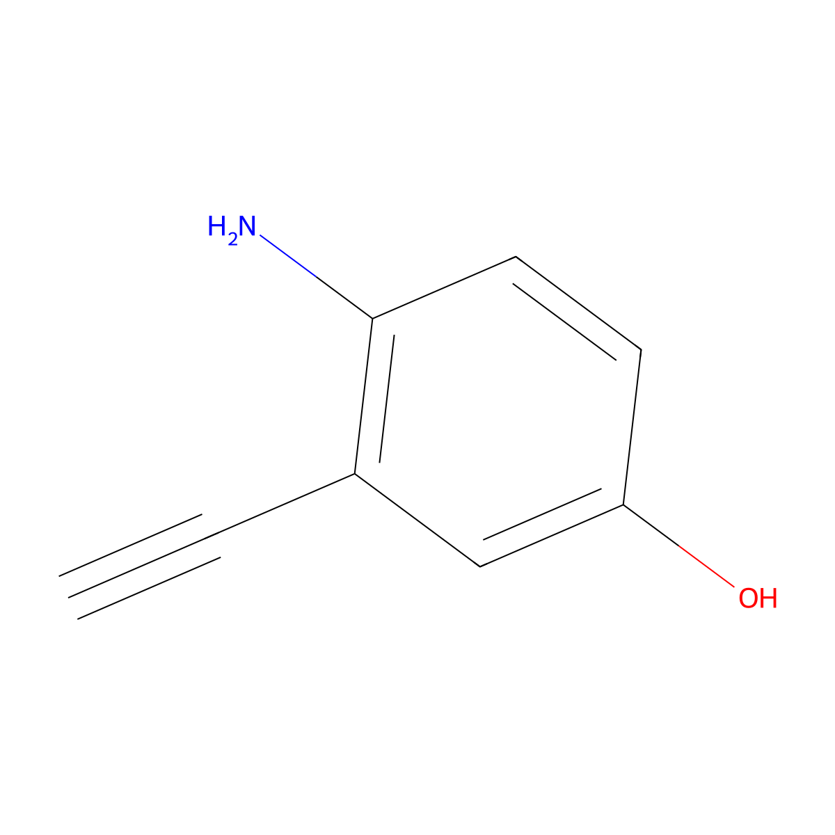 4-Amino-3-ethynylphenol molecular structure, CAS 1260830-46-3
