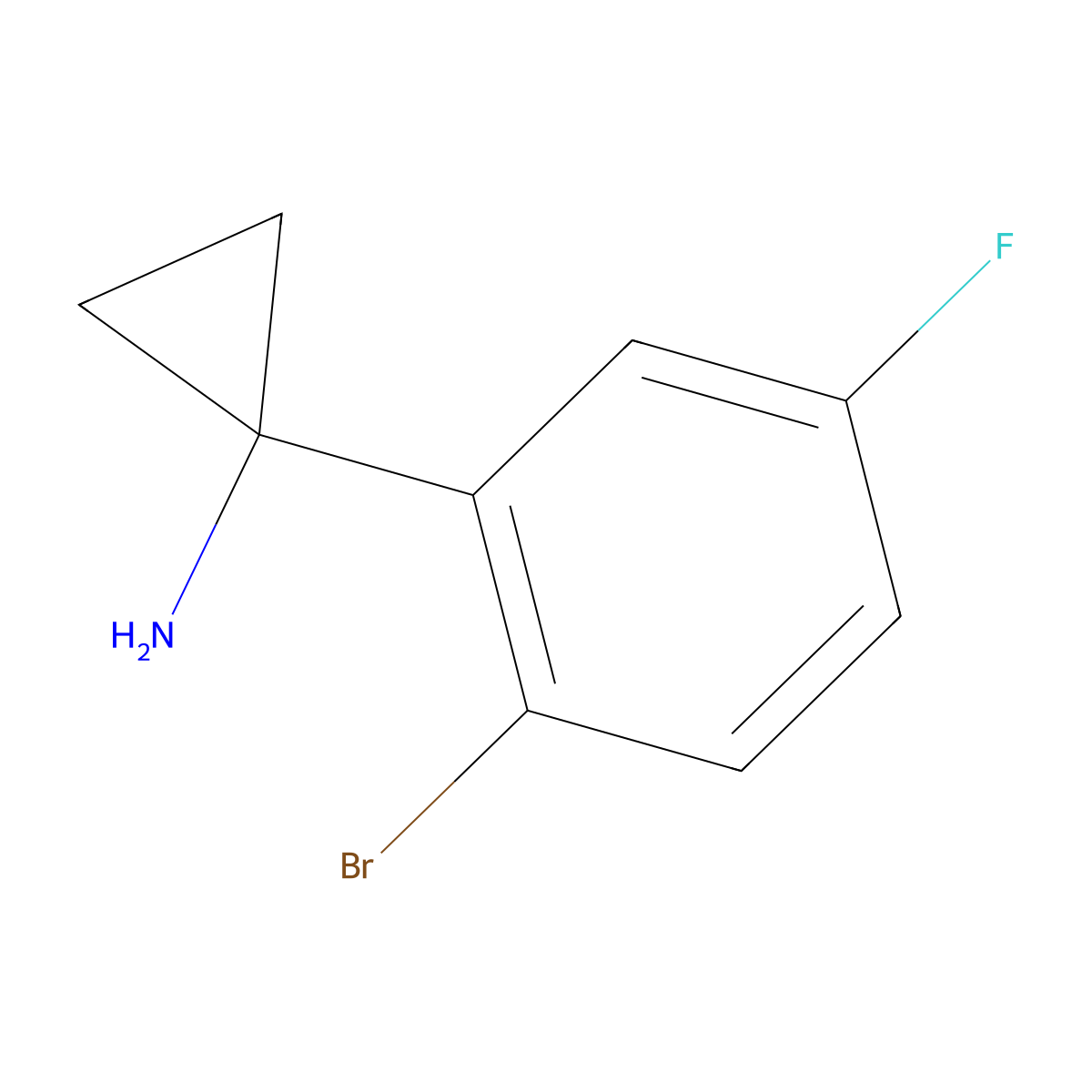 1-(2-Bromo-5-fluorophenyl)cyclopropanamine molecular structure, CAS 1260830-64-5