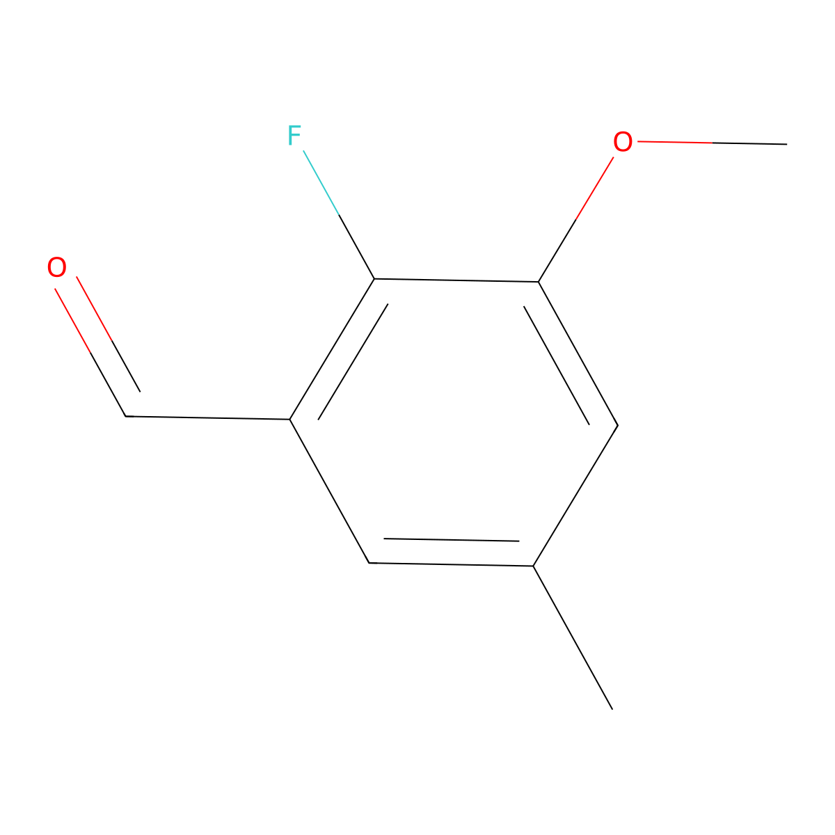 2-Fluoro-3-methoxy-5-methylbenzaldehyde molecular structure, CAS 1260831-46-6