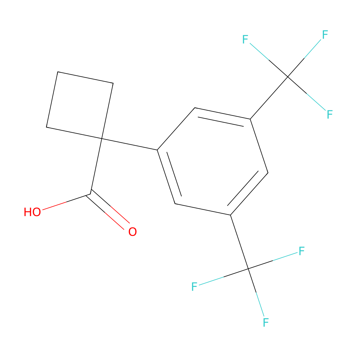1-[3,5-Bis(trifluoromethyl)phenyl]cyclobutanecarboxylic Acid molecular structure, CAS 1260831-98-8