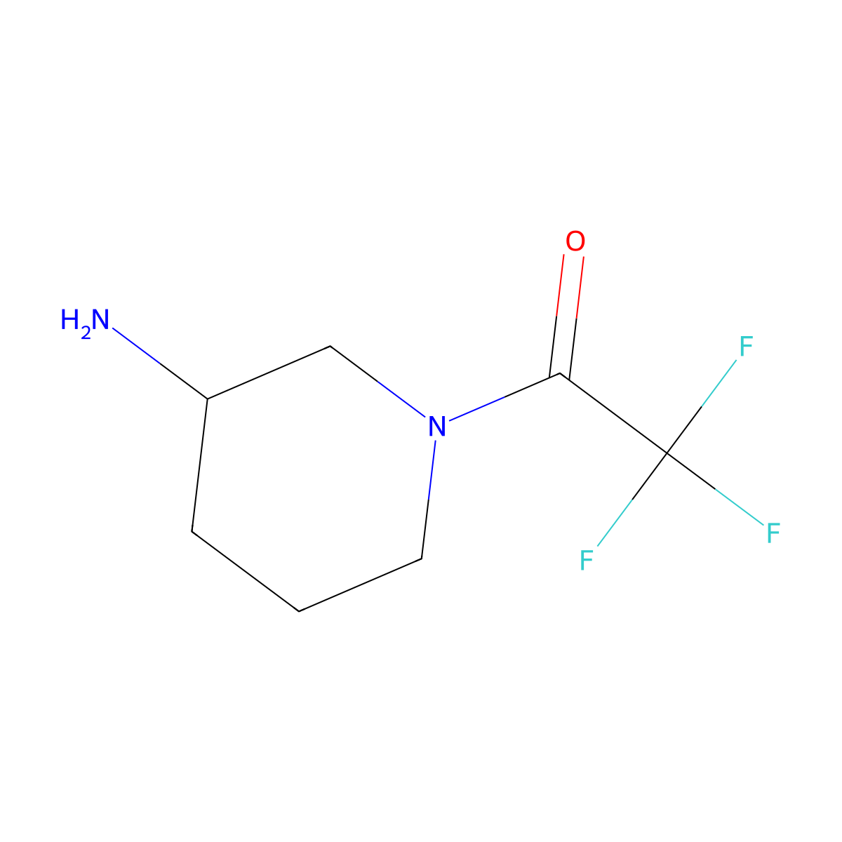 1-(3-Aminopiperidin-1-YL)-2,2,2-trifluoroethanone molecular structure, CAS 1260832-30-1