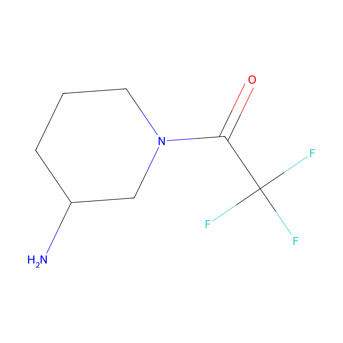 1-(3-Aminopiperidin-1-YL)-2,2,2-trifluoroethanone molecular structure, CAS 1260832-30-1