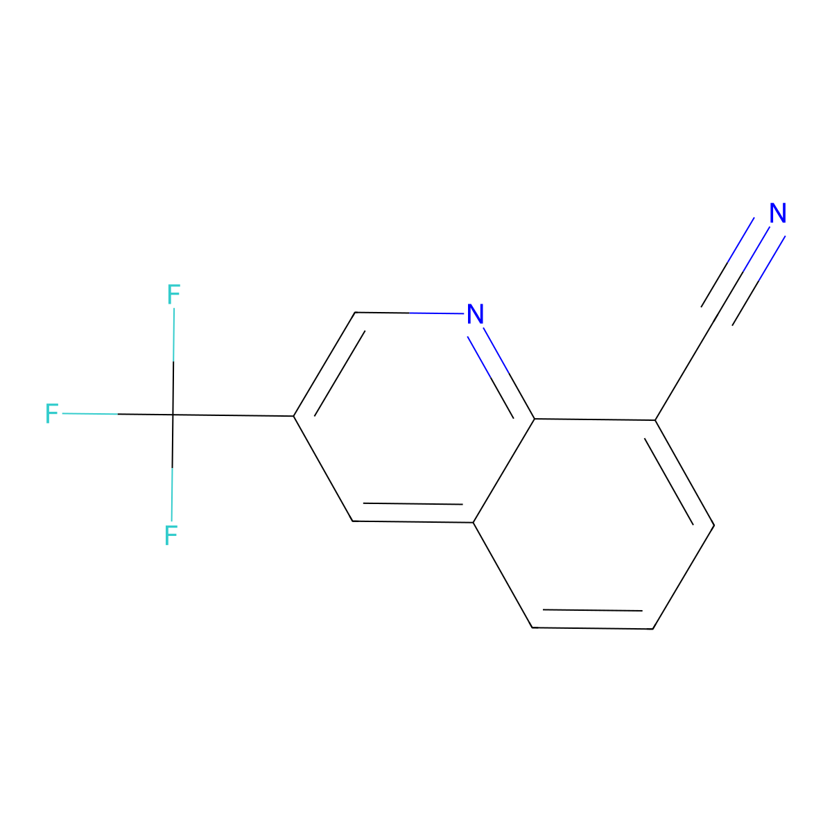 3-(Trifluoromethyl)quinoline-8-carbonitrile molecular structure, CAS 1260832-93-6