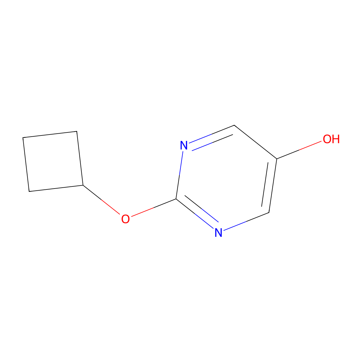 2-Cyclobutoxypyrimidin-5-OL molecular structure, CAS 1260833-04-2