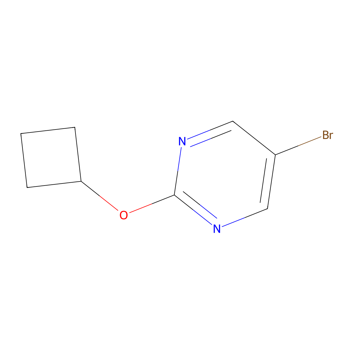 5-Bromo-2-cyclobutoxypyrimidine molecular structure, CAS 1260833-40-6