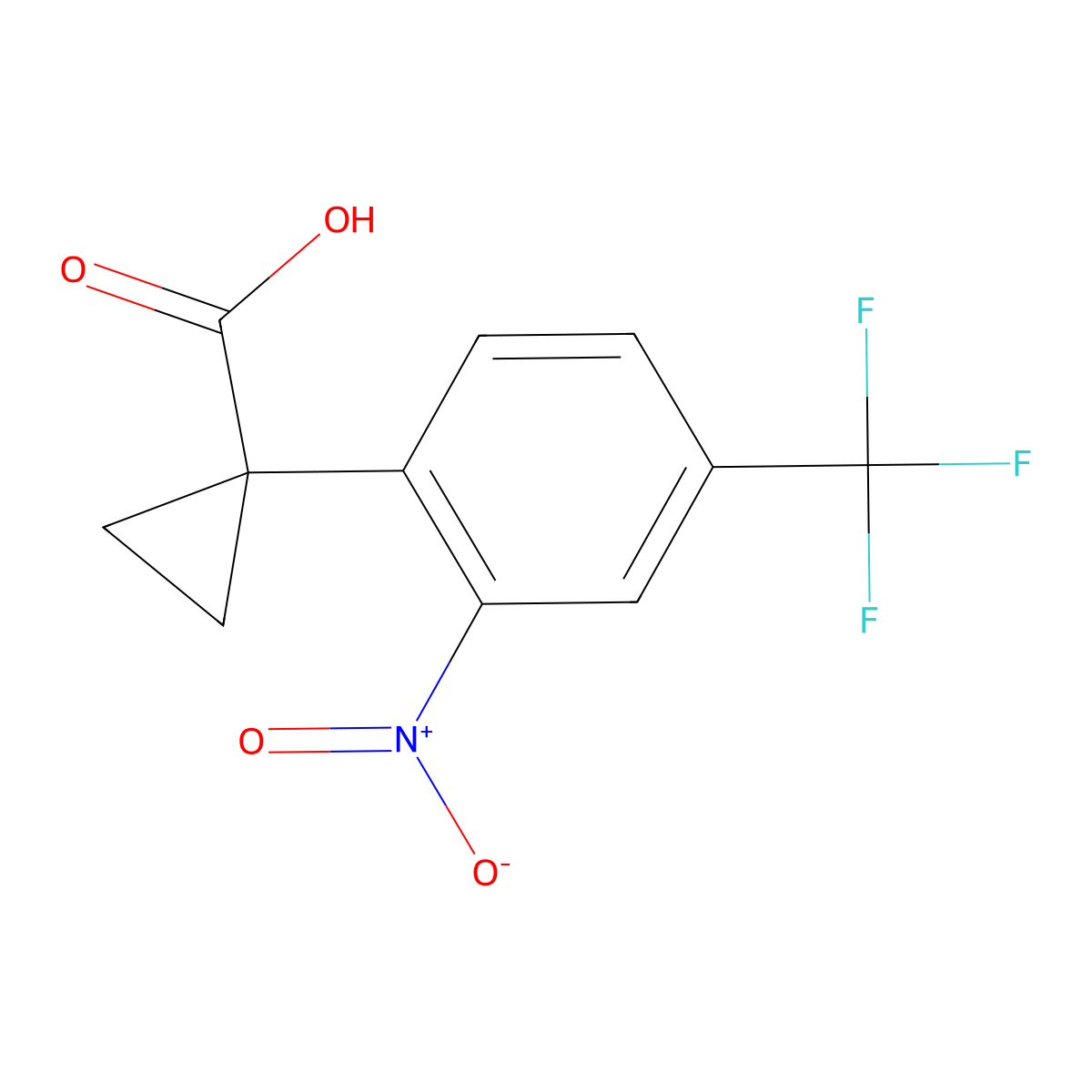 1-(4-(Trifluoromethyl)-2-nitrophenyl)cyclopropanecarboxylic acid molecular structure, CAS 1260833-61-1