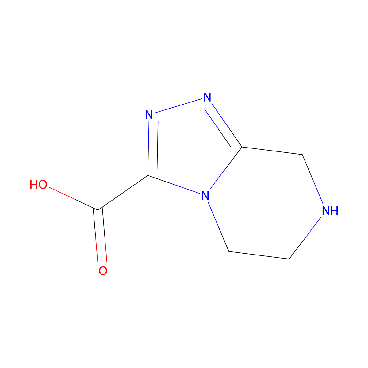 5,6,7,8-Tetrahydro-[1,2,4]triazolo[4,3-a]pyrazine-3-carboxylic acid molecular structure, CAS 1260834-01-2