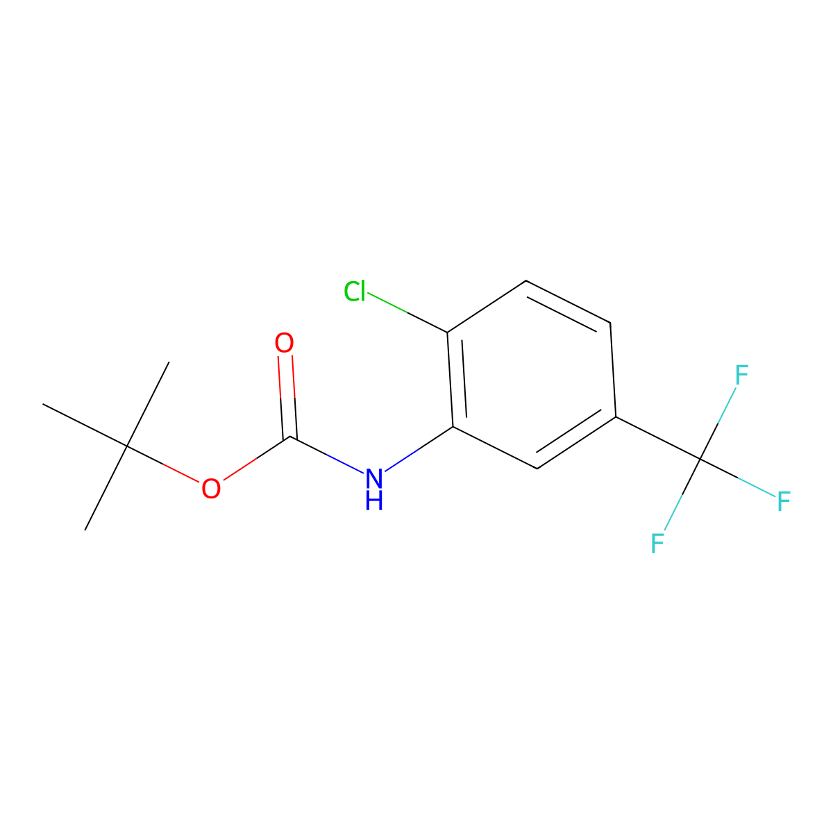 Tert butyl 2-chloro-5-(trifluoromethyl)phenylcarbamate molecular structure, CAS 1260834-16-9