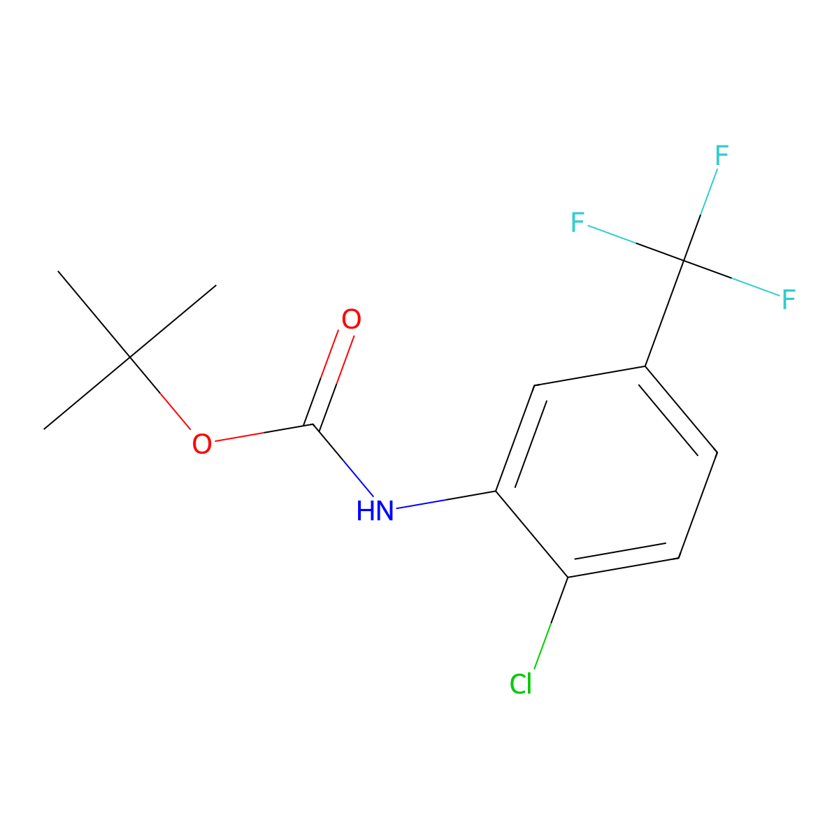 Tert butyl 2-chloro-5-(trifluoromethyl)phenylcarbamate molecular structure, CAS 1260834-16-9