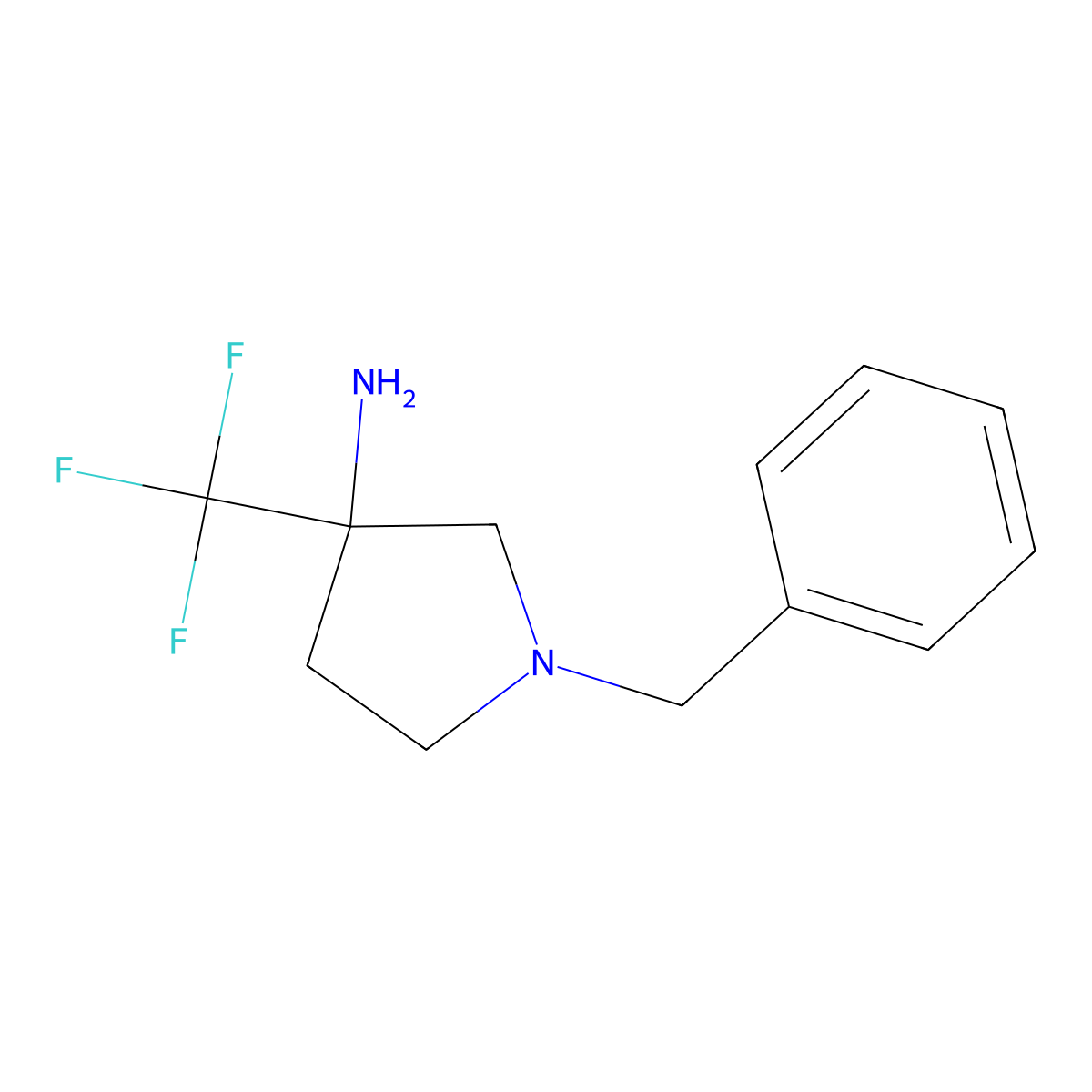 1-Benzyl-3-(trifluoromethyl)pyrrolidin-3-amine molecular structure, CAS 1260834-80-7