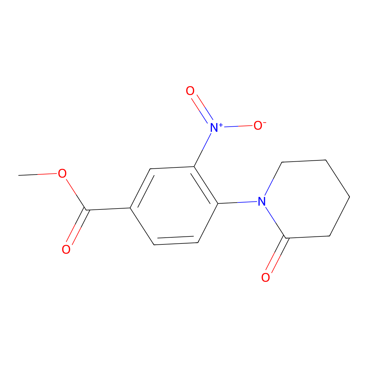 Methyl 3-nitro-4-(2-oxopiperidin-1-YL)benzoate molecular structure, CAS 1260835-46-8