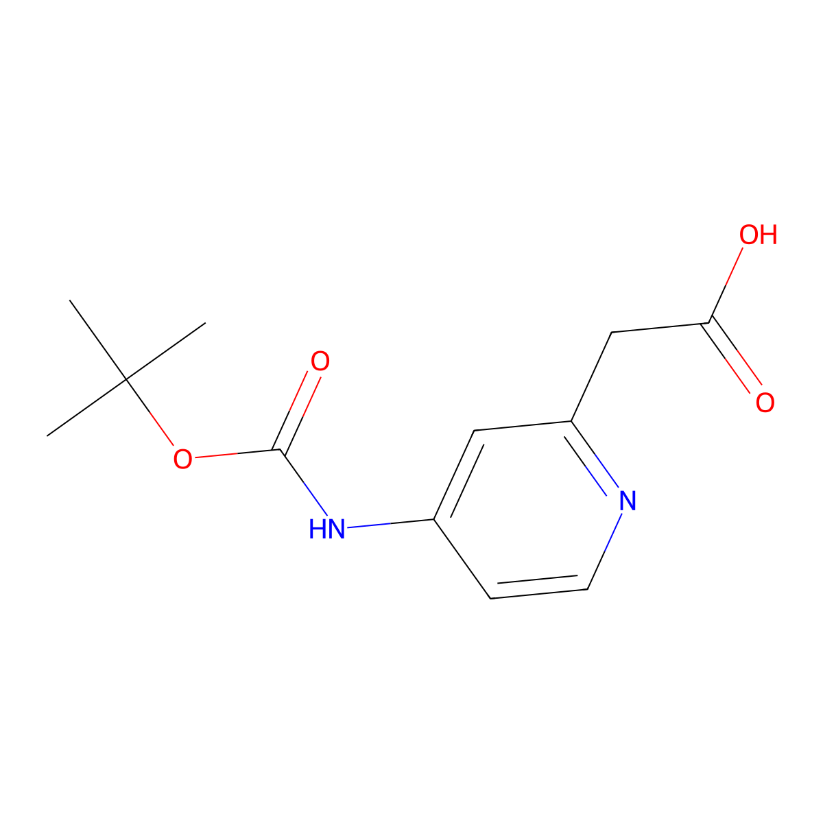 2-(4-{[(Tert-butoxy)carbonyl]amino}pyridin-2-yl)acetic acid molecular structure, CAS 1260836-02-9