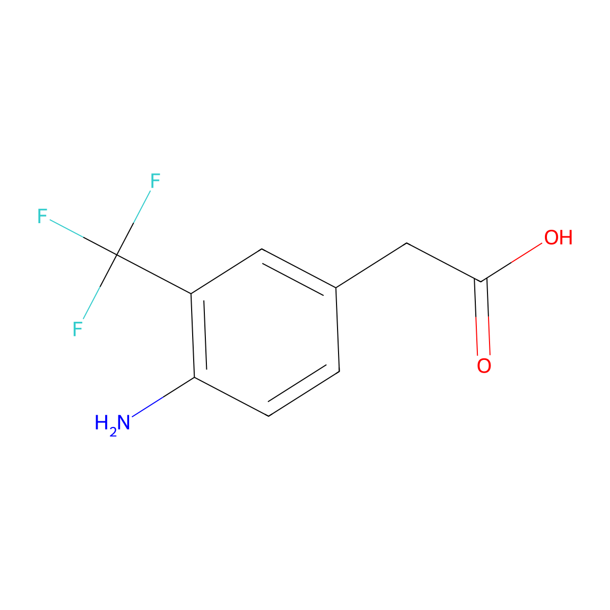 4-Amino-3-trifluoromethylphenylacetic acid molecular structure, CAS 1260836-18-7