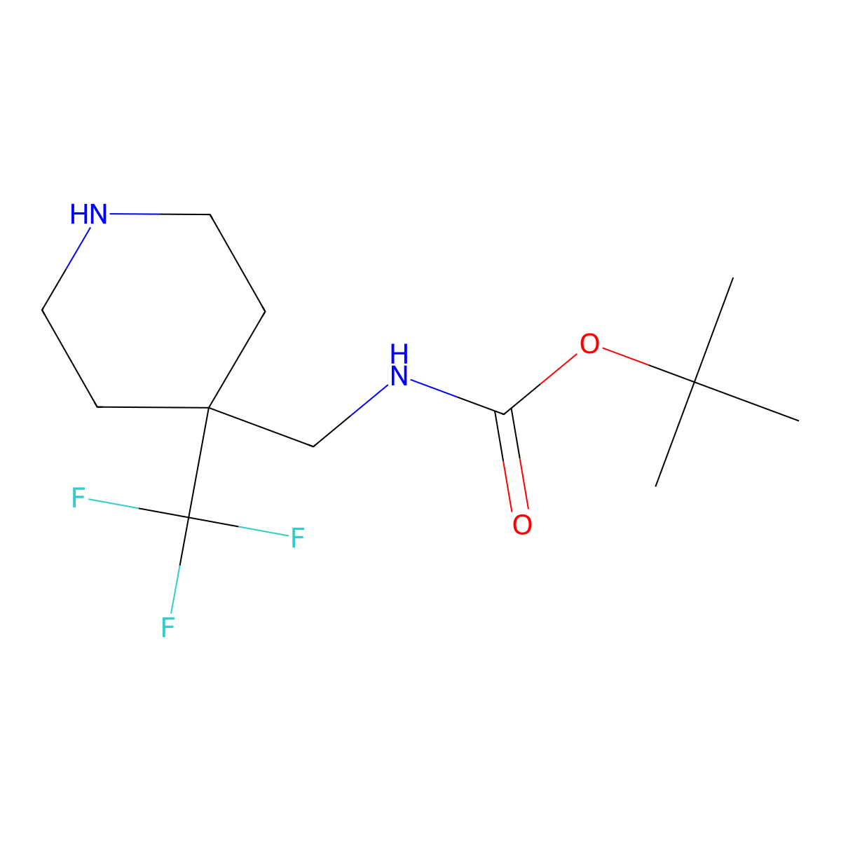 (4-Trifluoromethyl-piperidin-4-ylmethyl)-carbamic acid tert-butyl ester molecular structure, CAS 1260836-26-7