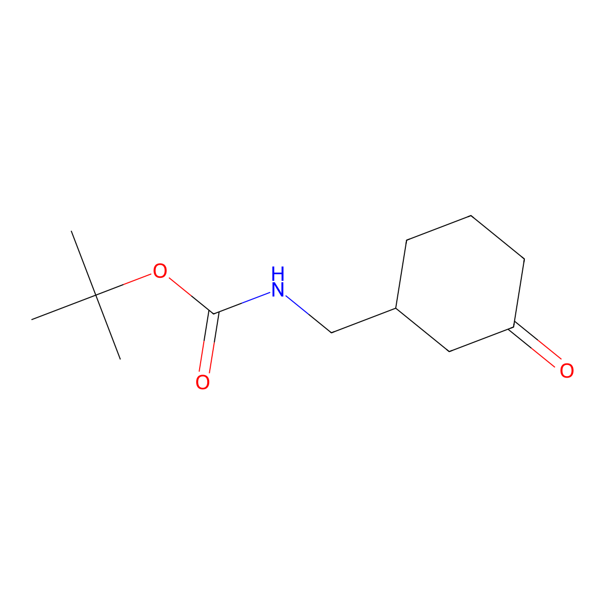 tert-butyl N-[(3-oxocyclohexyl)methyl]carbamate molecular structure, CAS 1260836-35-8