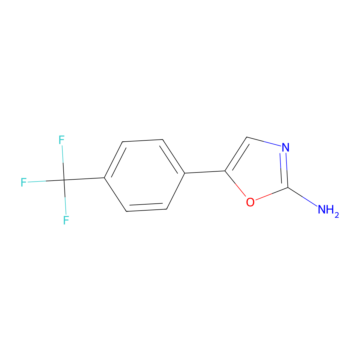 5-(4-(Trifluoromethyl)phenyl)oxazol-2-amine molecular structure, CAS 1260836-52-9