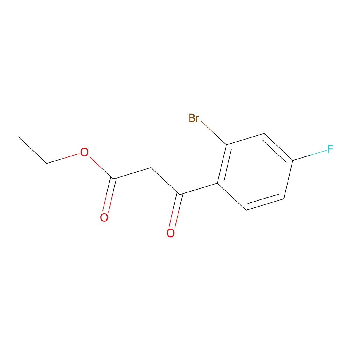 Ethyl 3-(2-bromo-4-fluorophenyl)-3-oxopropanoate molecular structure, CAS 1260836-95-0