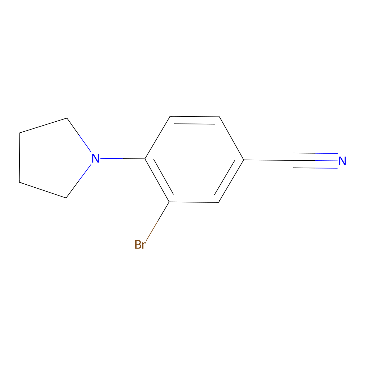 3-Bromo-4-(pyrrolidin-1-yl)benzonitrile molecular structure, CAS 1260837-23-7