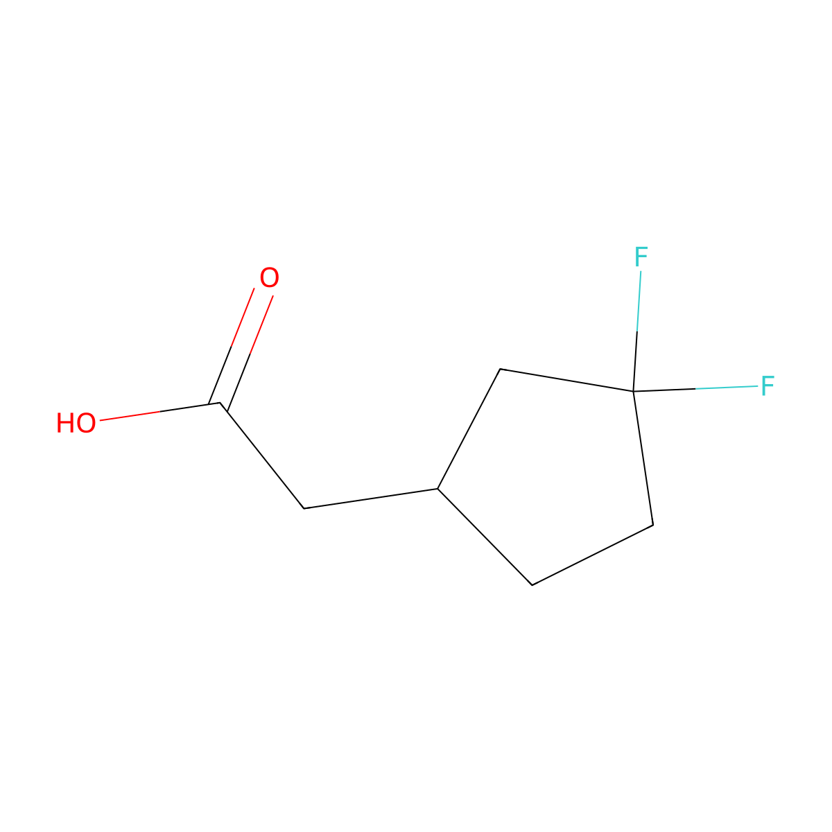 2-(3,3-Difluorocyclopentyl)acetic acid molecular structure, CAS 1260837-43-1