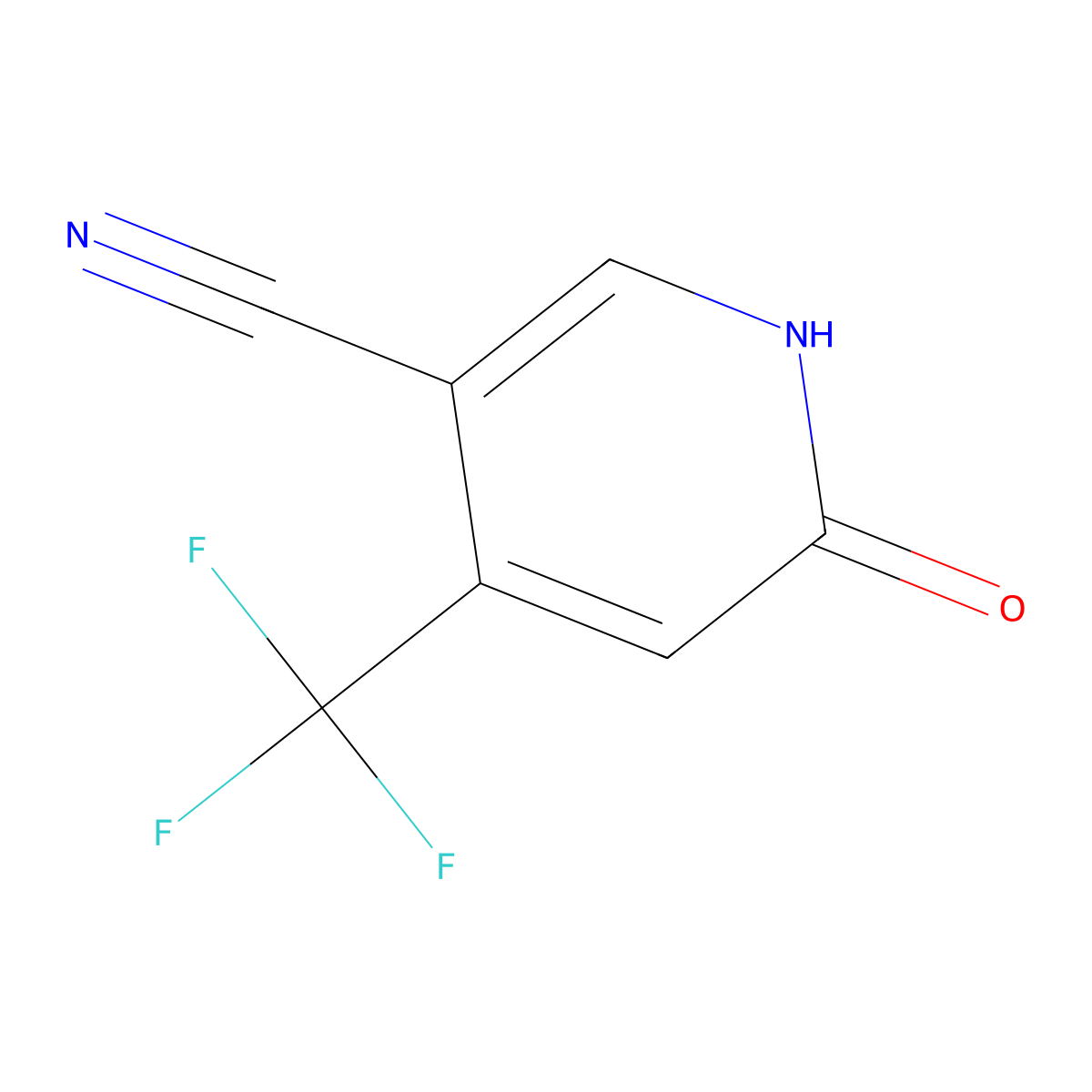 6-Hydroxy-4-(trifluoromethyl)pyridine-3-carbonitrile molecular structure, CAS 1260837-84-0