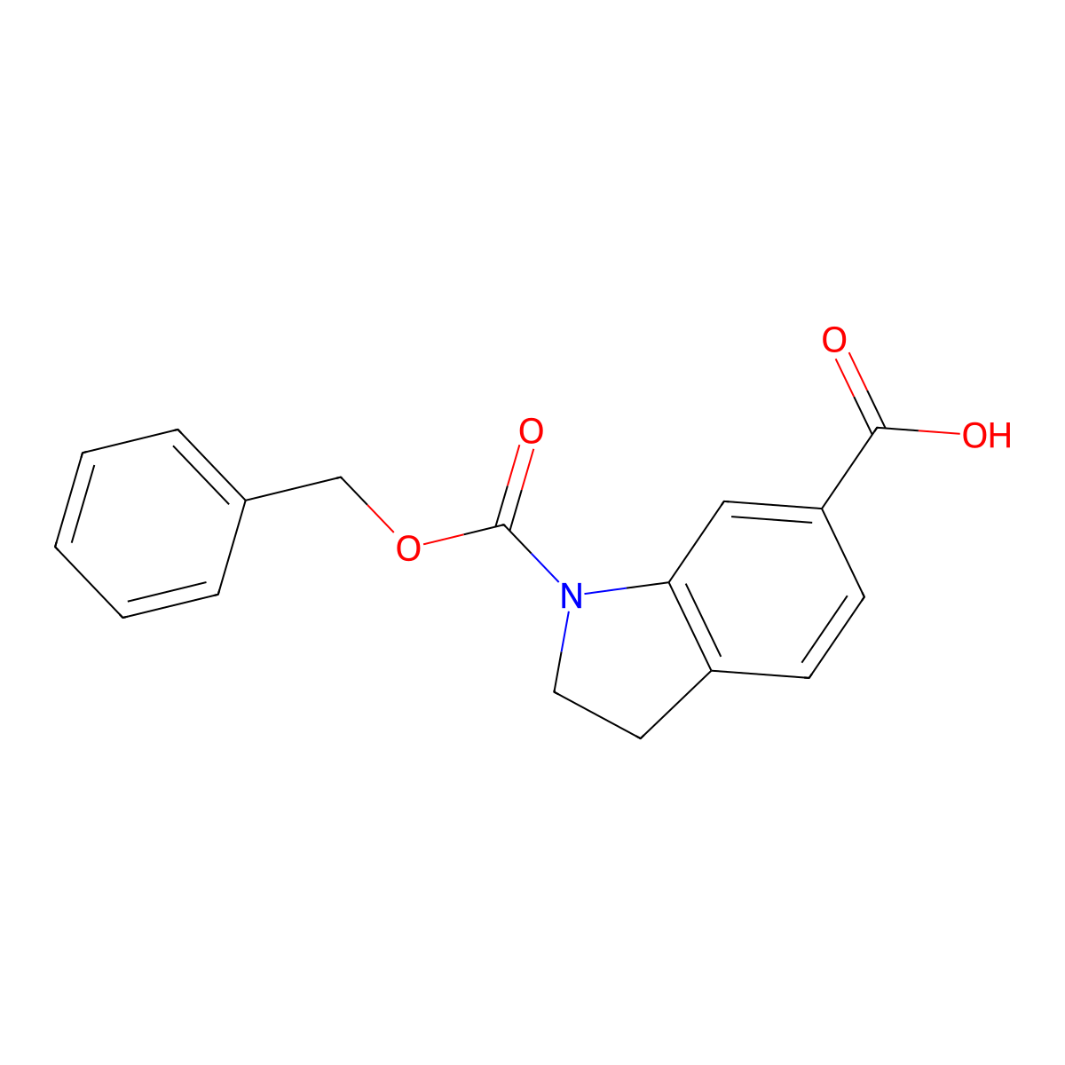 1-((Benzyloxy)carbonyl)indoline-6-carboxylic acid molecular structure, CAS 1260838-06-9