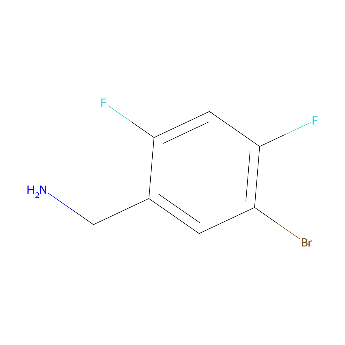 (5-Bromo-2,4-difluorophenyl)methanamine molecular structure, CAS 1260838-19-4