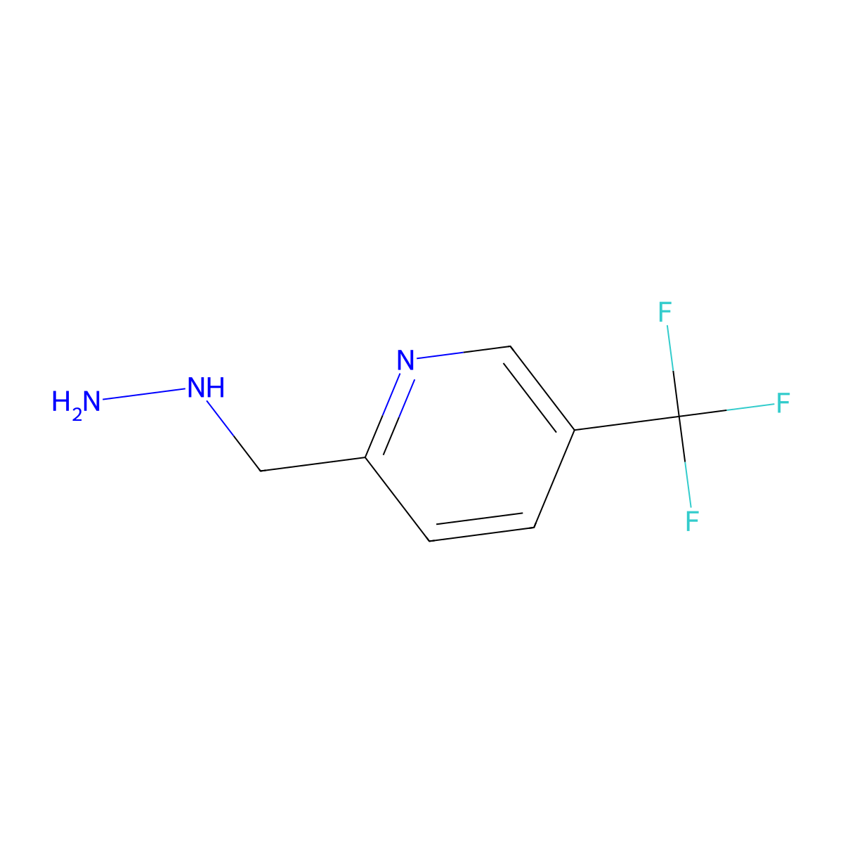 2-(Hydrazinylmethyl)-5-(trifluoromethyl)pyridine molecular structure, CAS 1260838-86-5
