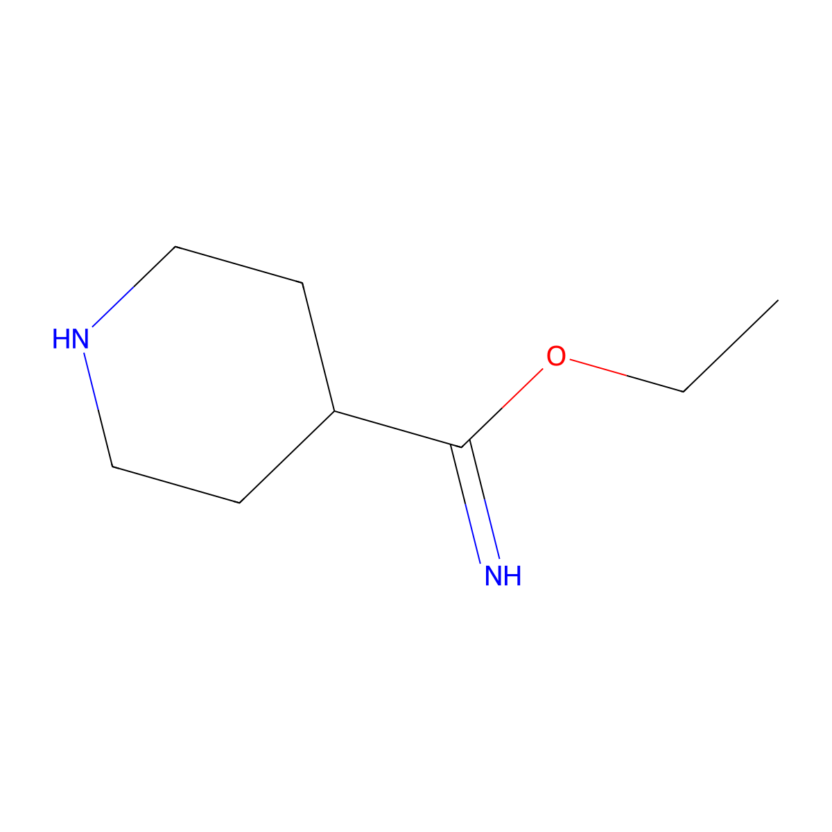 Ethyl piperidine-4-carboximidate molecular structure, CAS 1260839-26-6