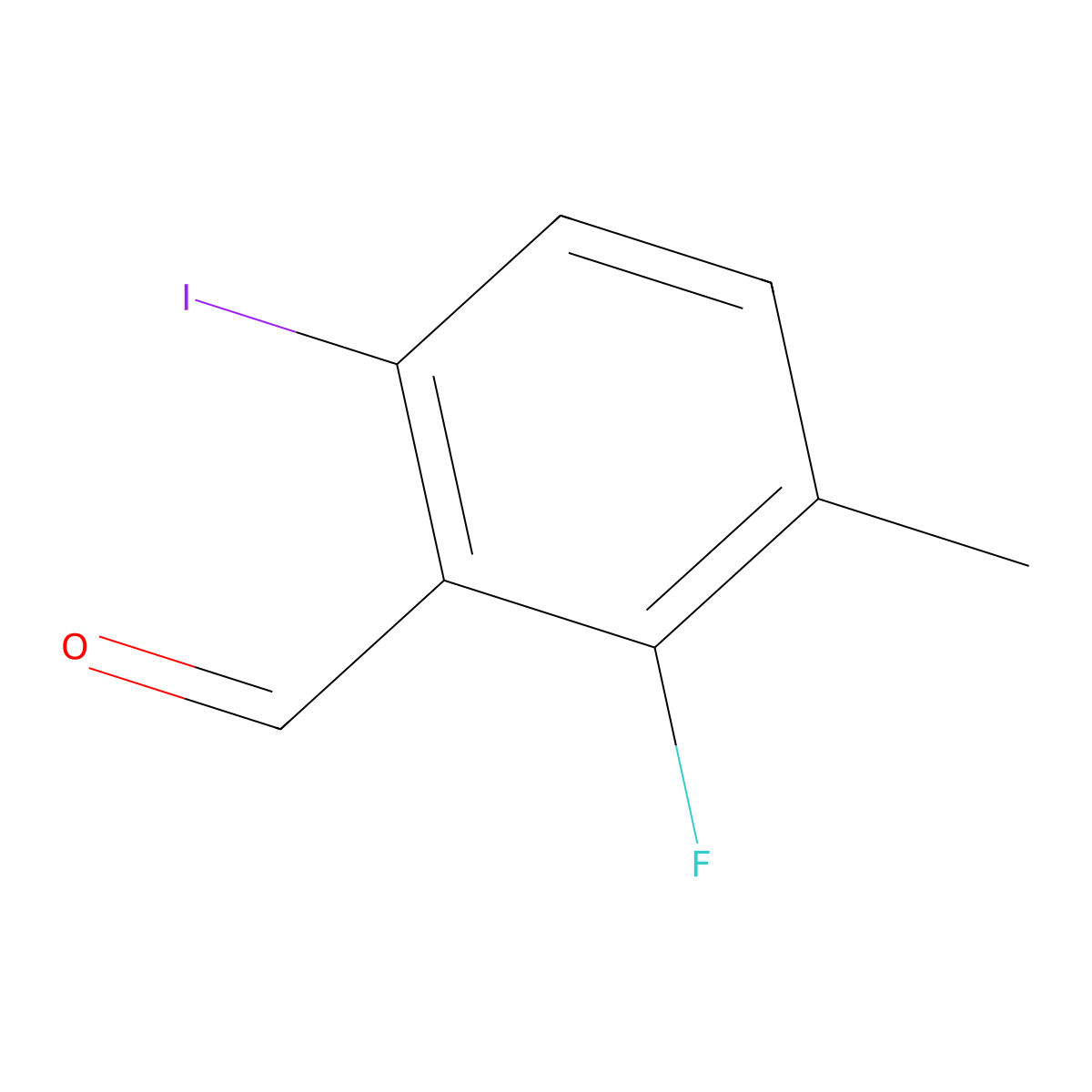 2-Fluoro-6-iodo-3-methylbenzaldehyde molecular structure, CAS 1260839-45-9