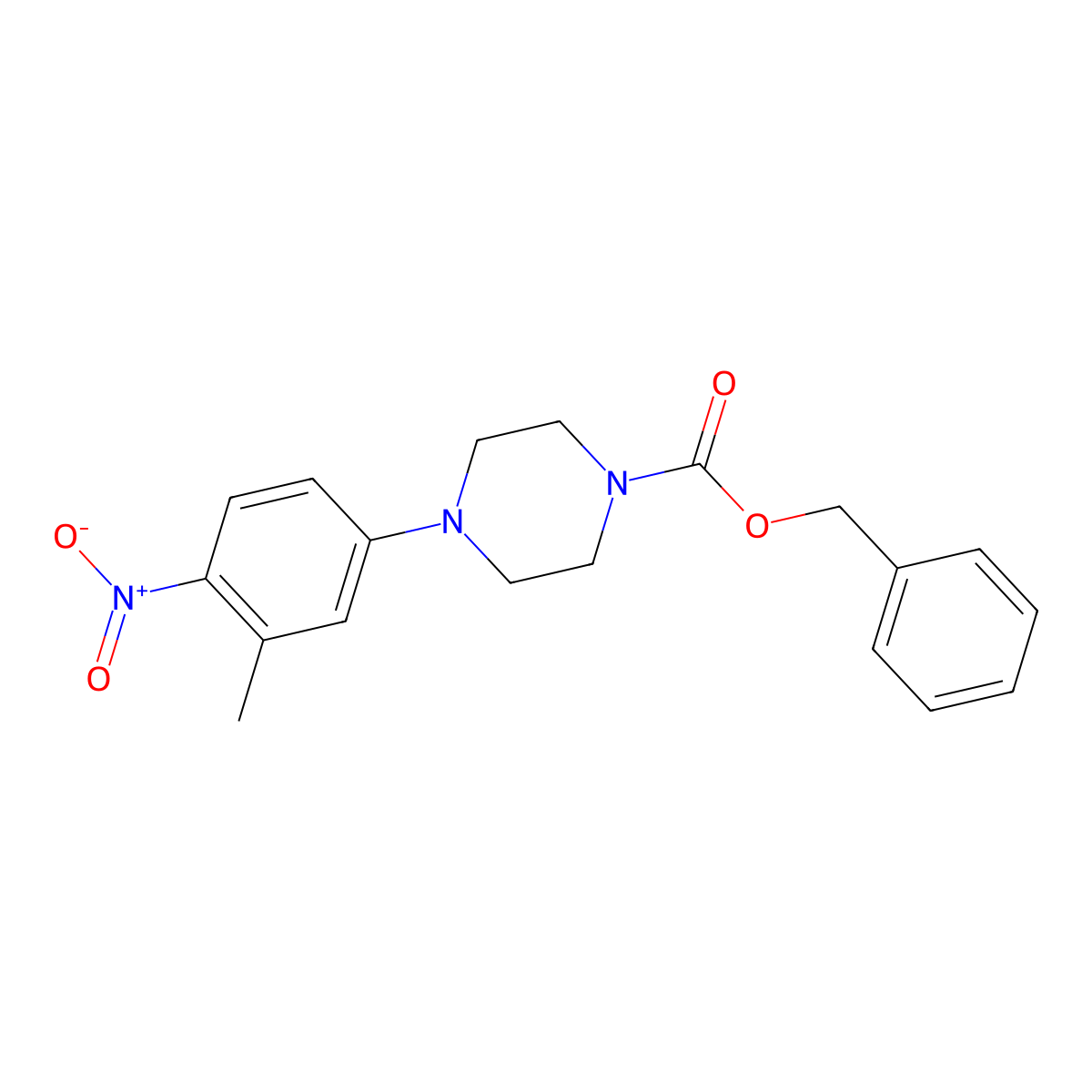 Benzyl 4-(3-methyl-4-nitrophenyl)piperazine-1-carboxylate molecular structure, CAS 1260840-24-1