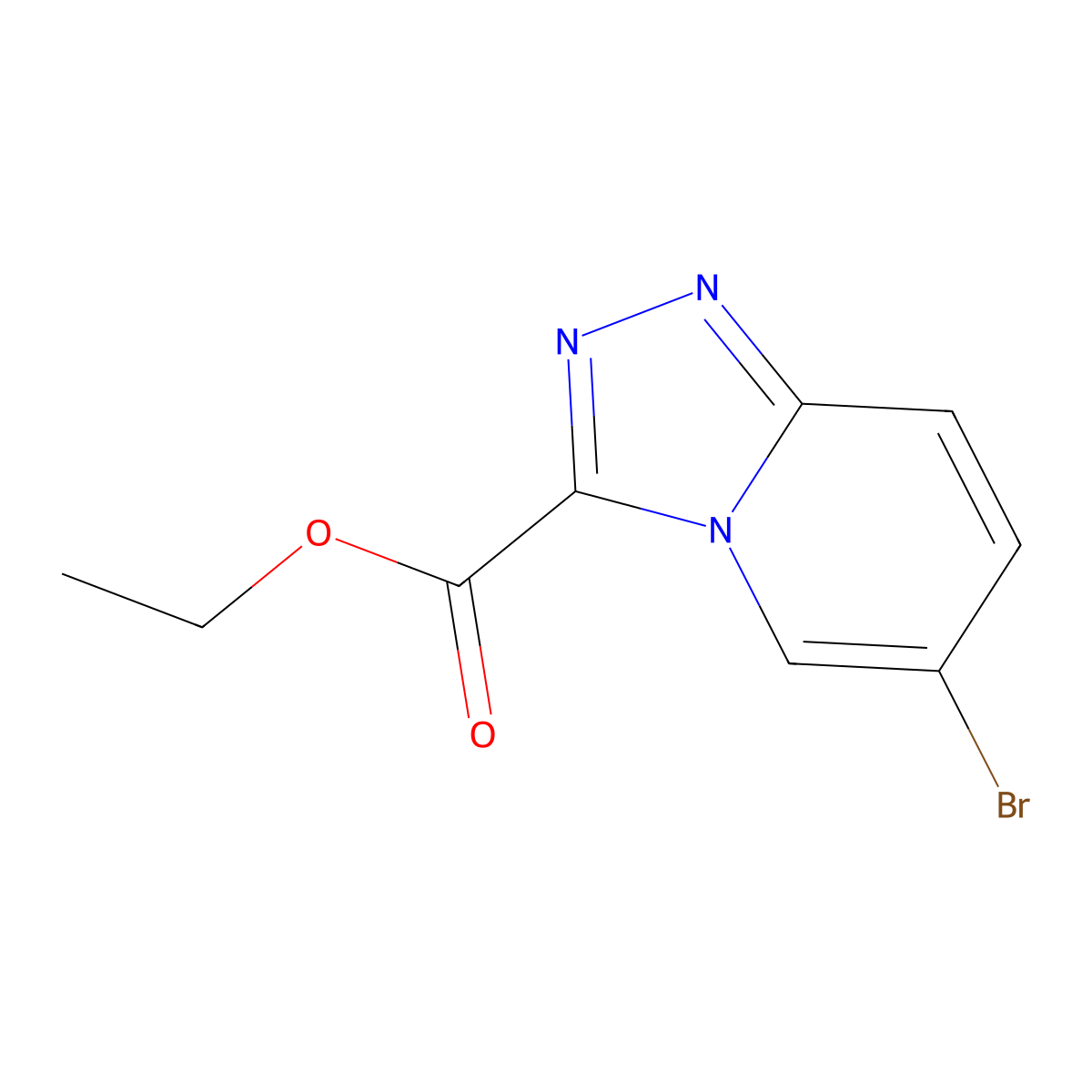 Ethyl 6-bromo-(1,2,4)triazolo(4,3-a)pyridine-3-carboxylate molecular structure, CAS 1260840-42-3