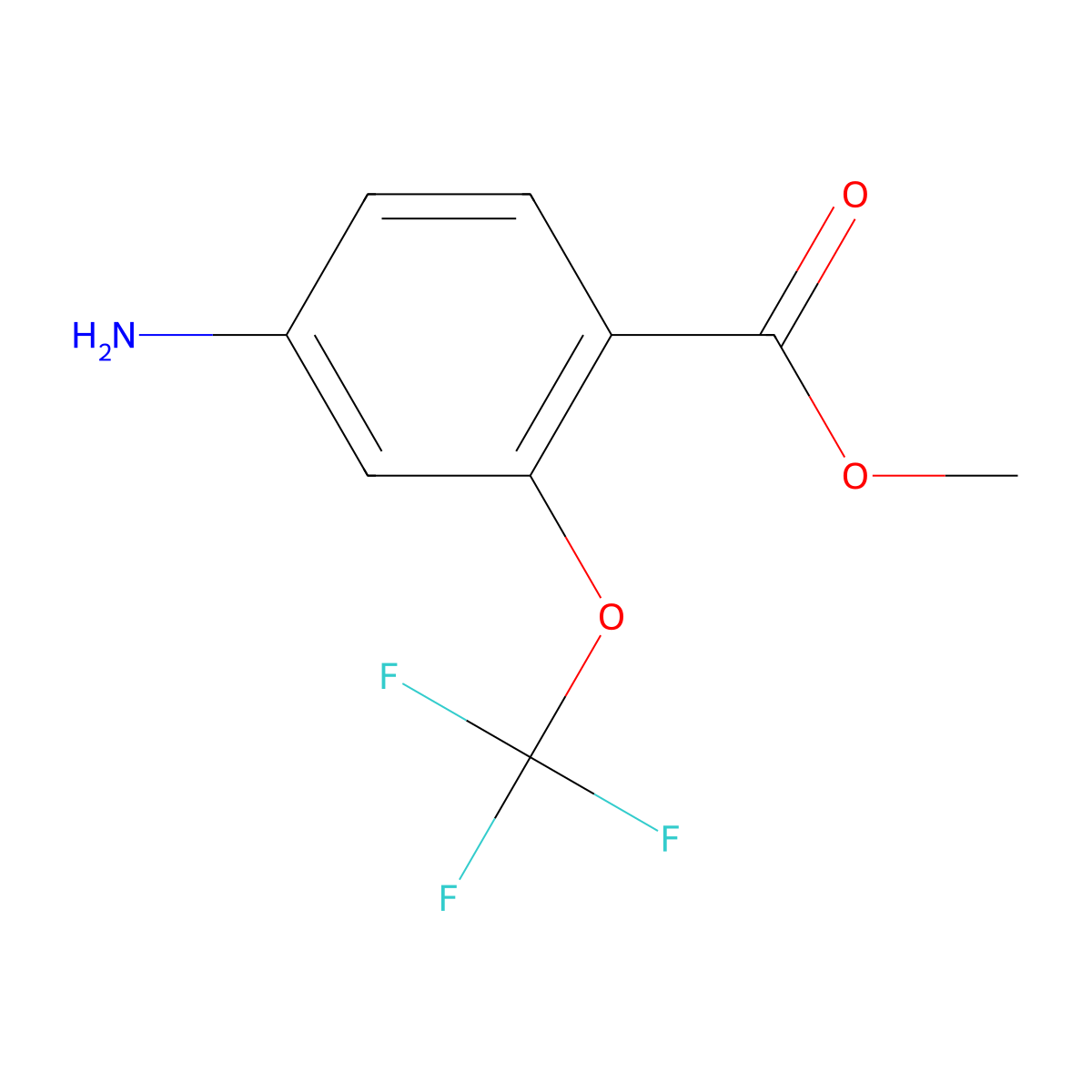 Methyl 4-amino-2-(trifluoromethoxy)benzoate molecular structure, CAS 1260841-12-0