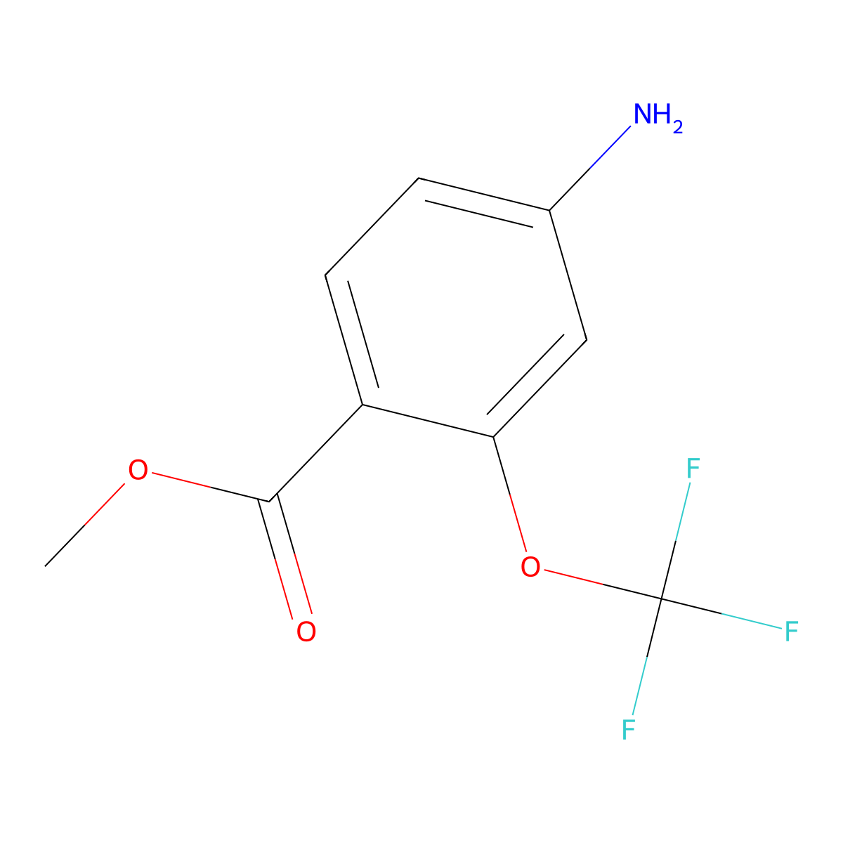 Methyl 4-amino-2-(trifluoromethoxy)benzoate molecular structure, CAS 1260841-12-0