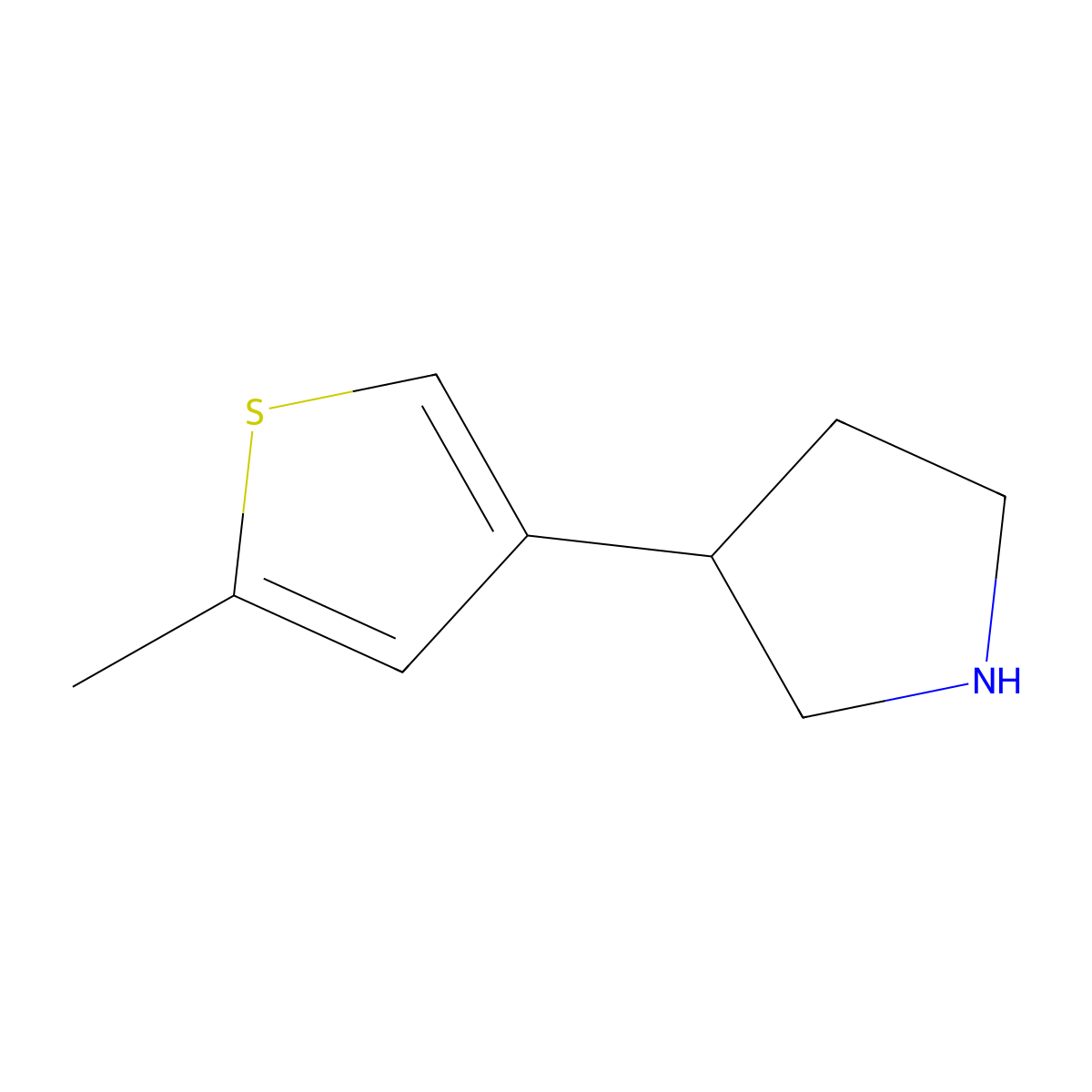 3-(5-Methylthiophen-3-yl)pyrrolidine molecular structure, CAS 1260842-14-5