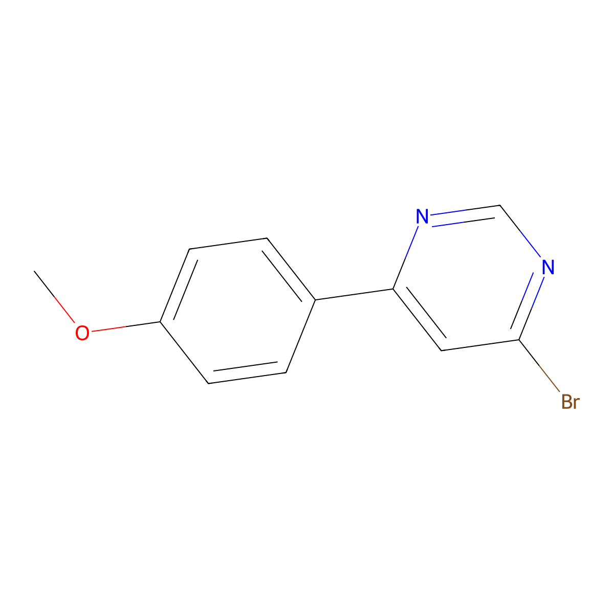 4-Bromo-6-(4-methoxyphenyl)pyrimidine molecular structure, CAS 1260842-76-9