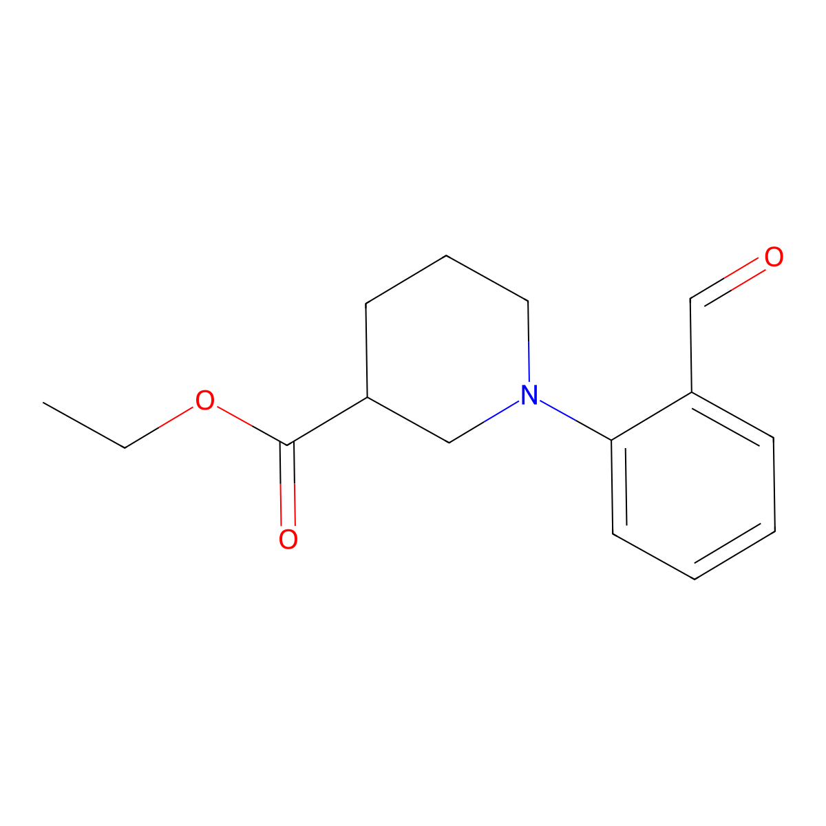 Ethyl 1-(2-formylphenyl)piperidine-3-carboxylate molecular structure, CAS 1260842-92-9