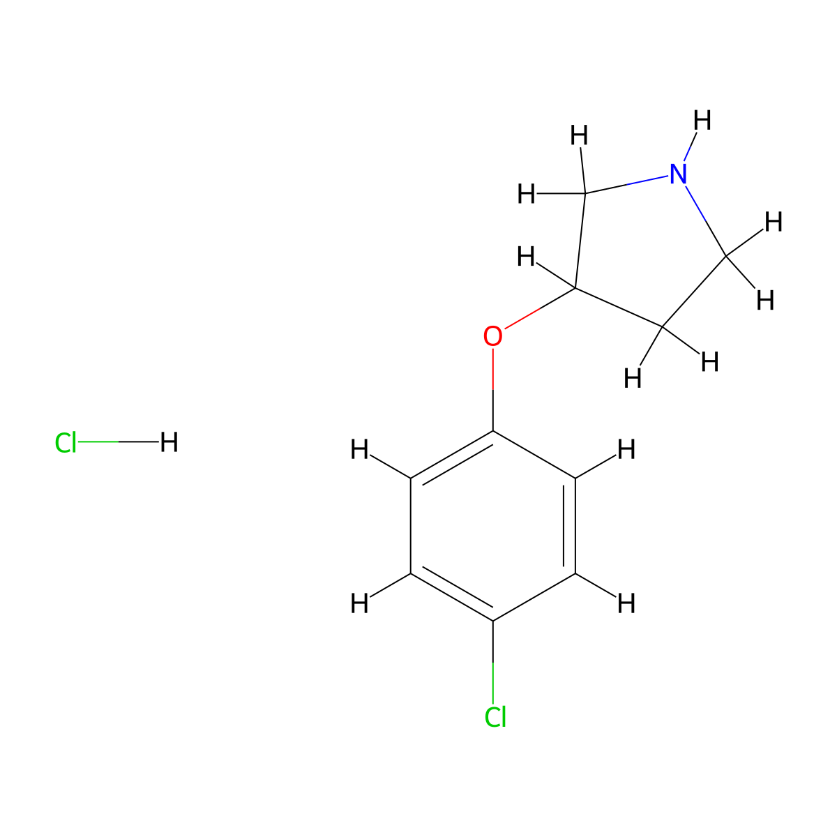 3-(4-Chlorophenoxy)pyrrolidine hydrochloride molecular structure, CAS 1260843-12-6