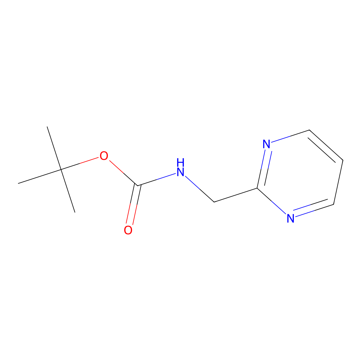 2-(Boc-aminomethyl)pyrimidine molecular structure, CAS 1260843-26-2